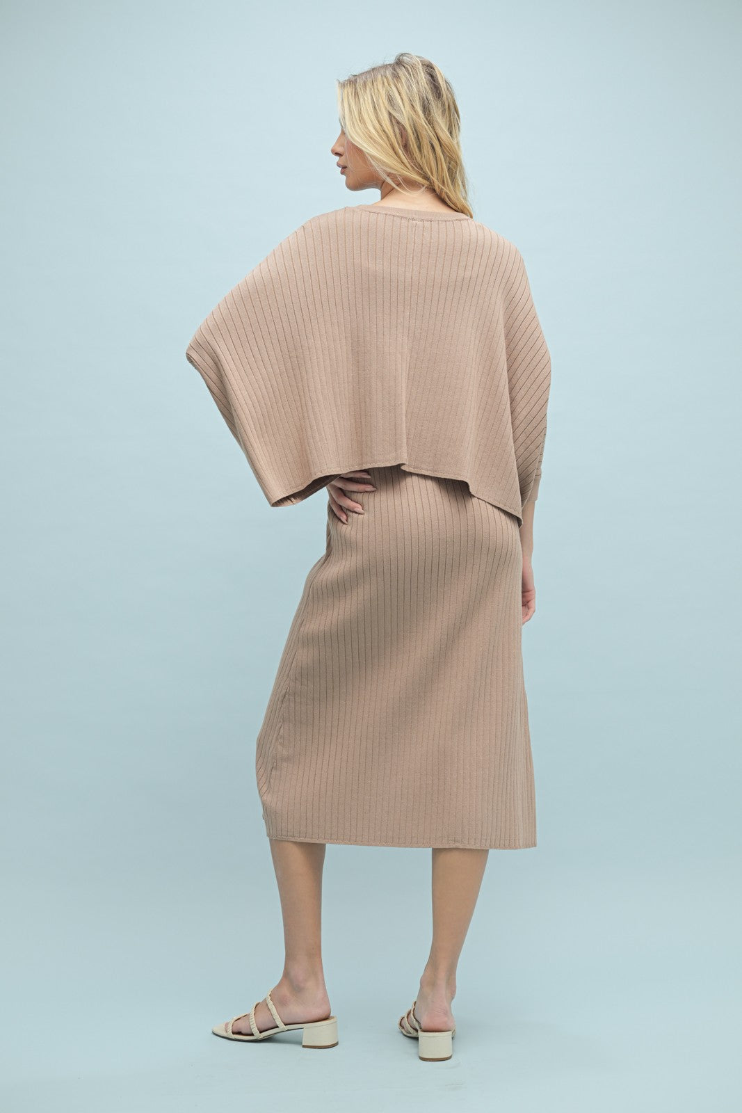 RESTOCKED - The Mina Ribbed Knit Dress Set in Mocha