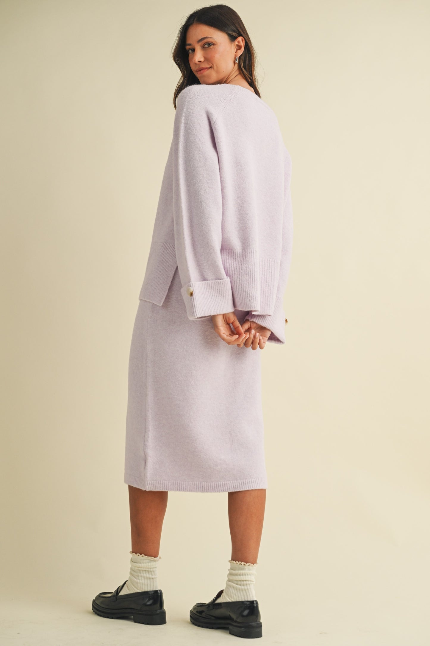 The Taylor Sweater Set in Soft Lavender