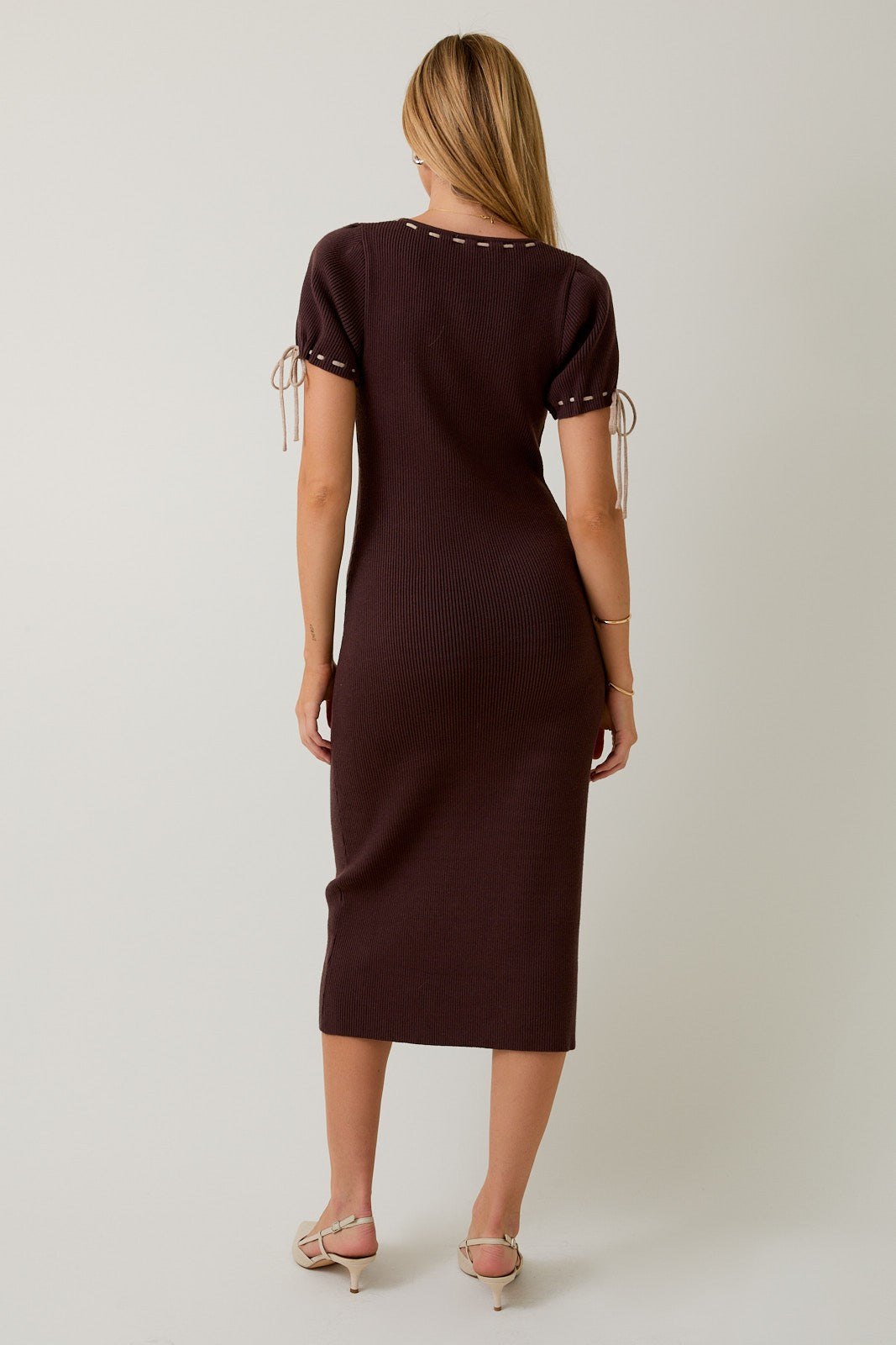 The Lainey Ribbed Knit Bow Dress