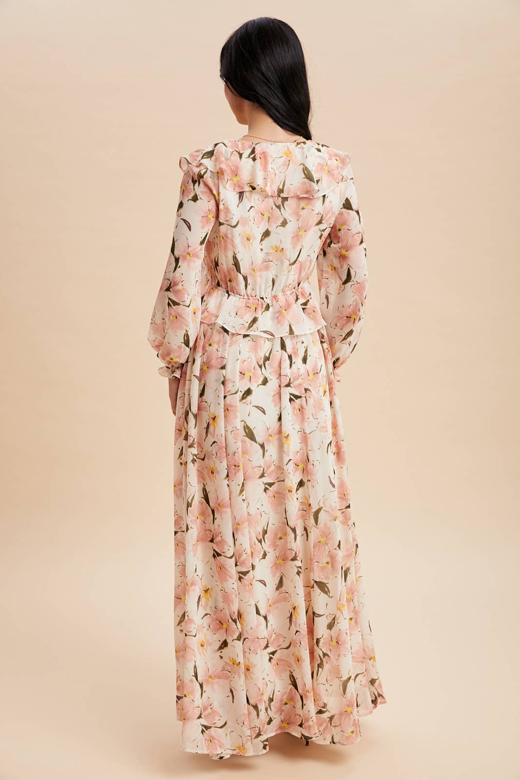 The Eden Floral Maxi Dress in Creme Floral