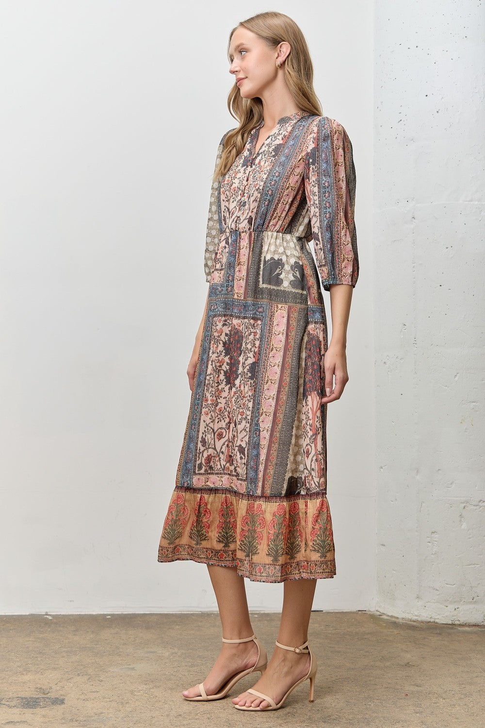 The Jade Patterned Midi Dress