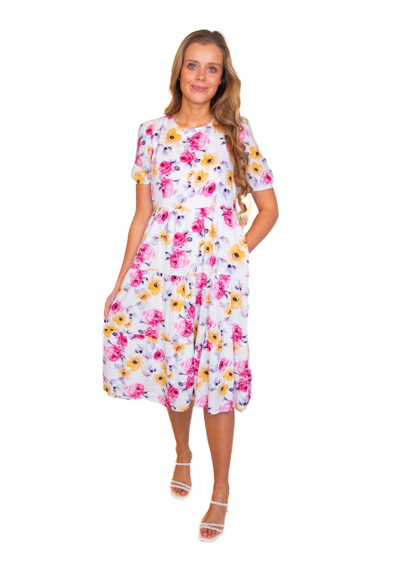 The Laura Floral Tiered Midi Kris Ashley & Co. The Laura Floral Tiered Midi Kris Ashley & Co.