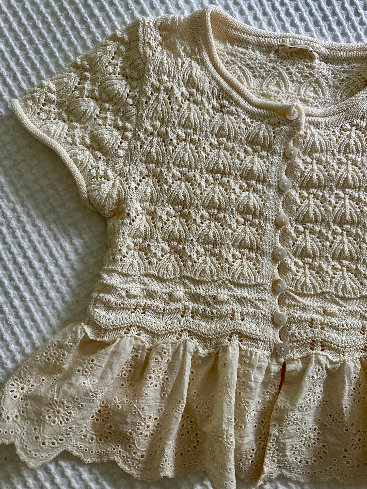 The Haven Crochet Babydoll Top in Buttercream
