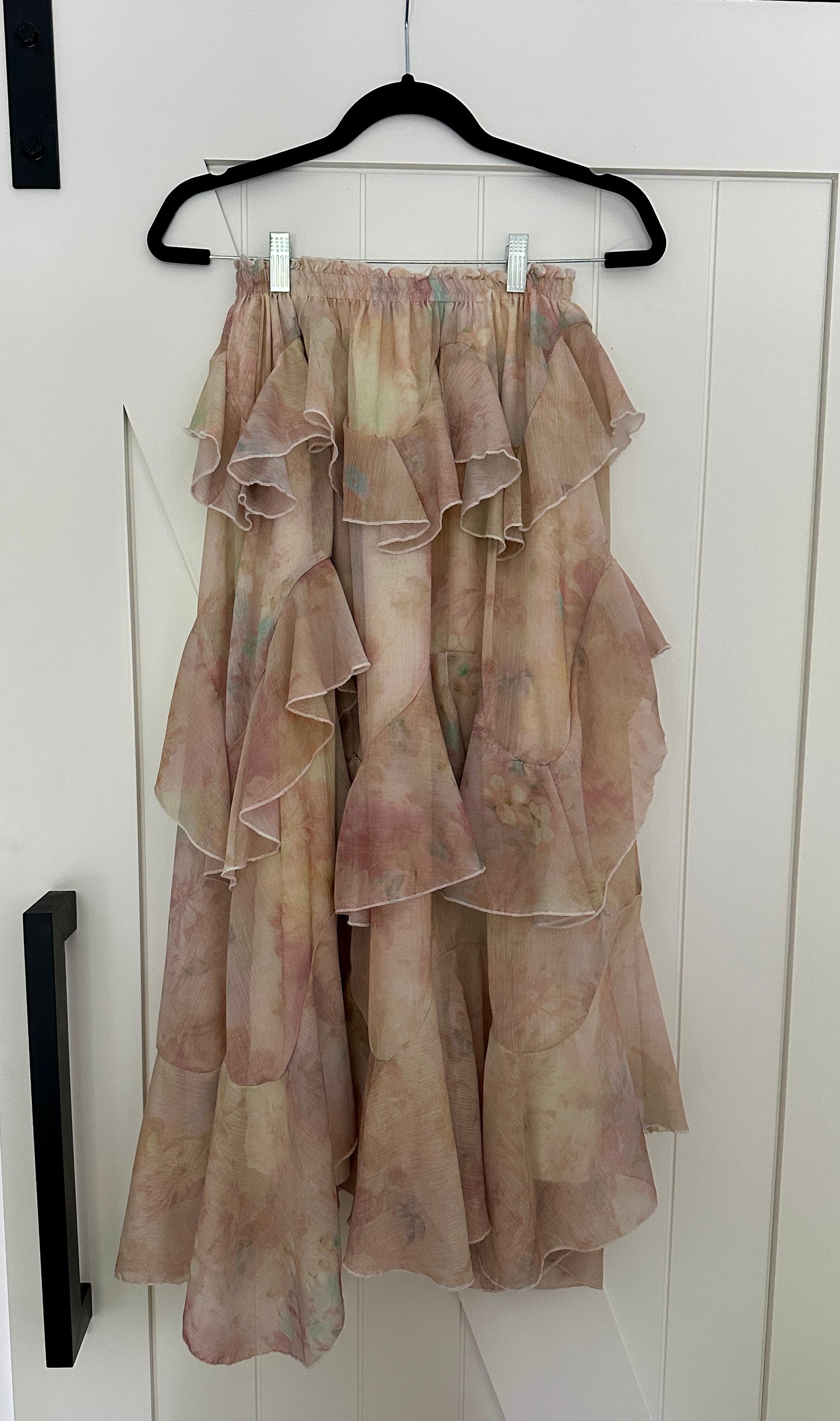 The Aria Ruffle Skirt in Watercolor Floral
