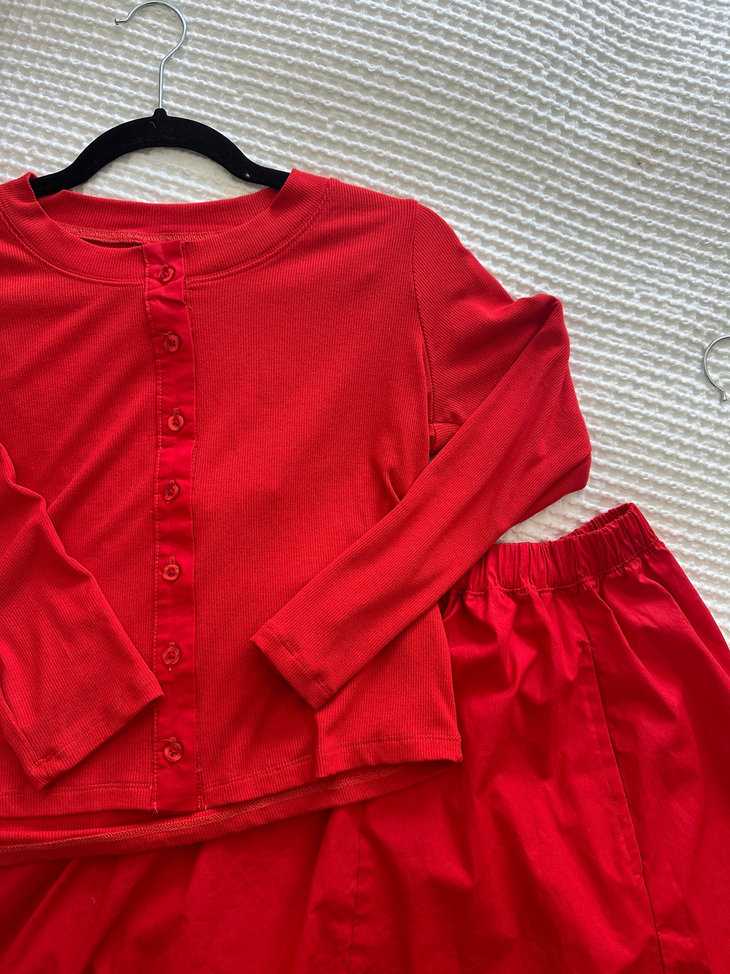 The Lola Cardigan Set in Cherry Glaze