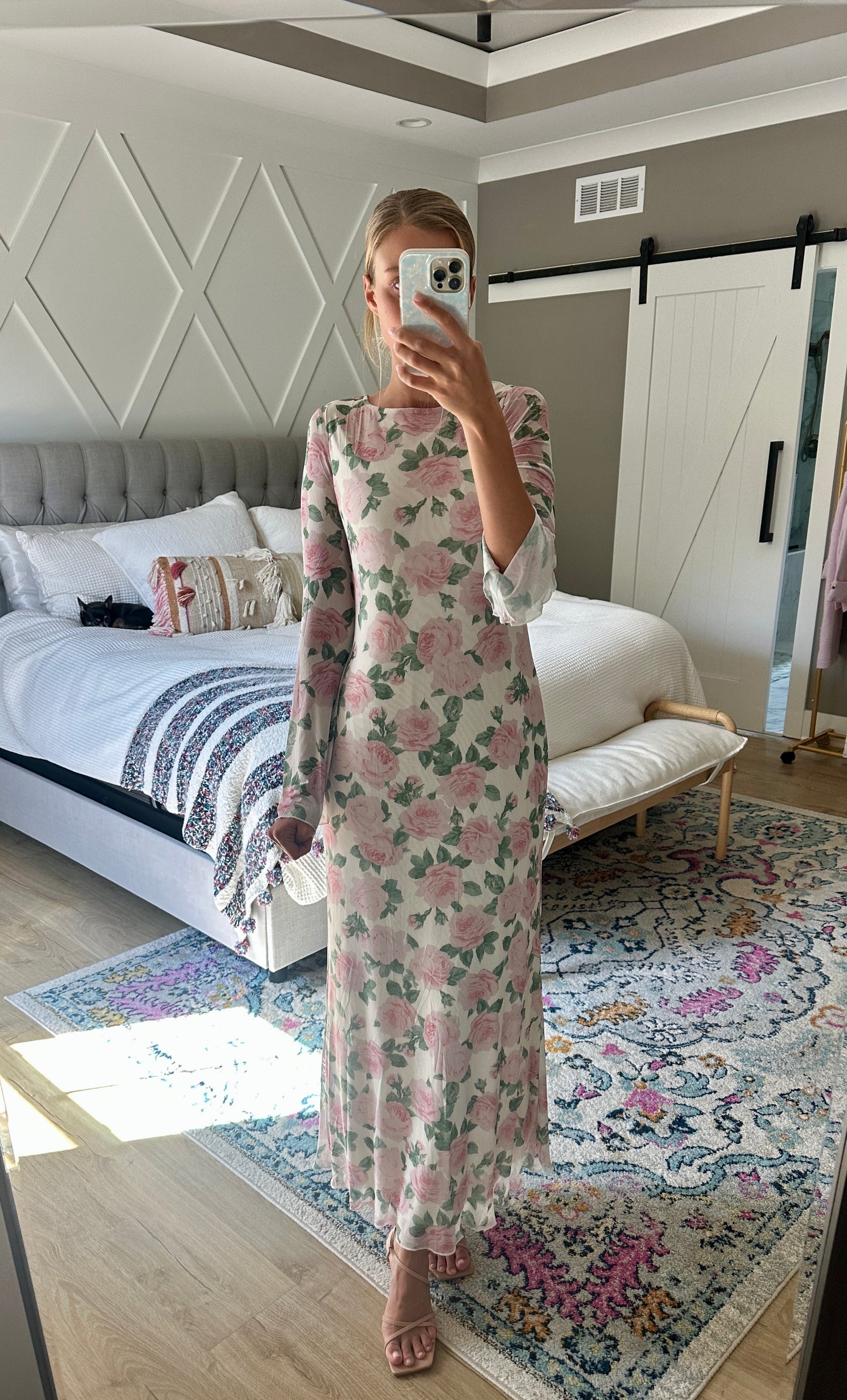 The Lola Mesh Maxi in Ivory Floral