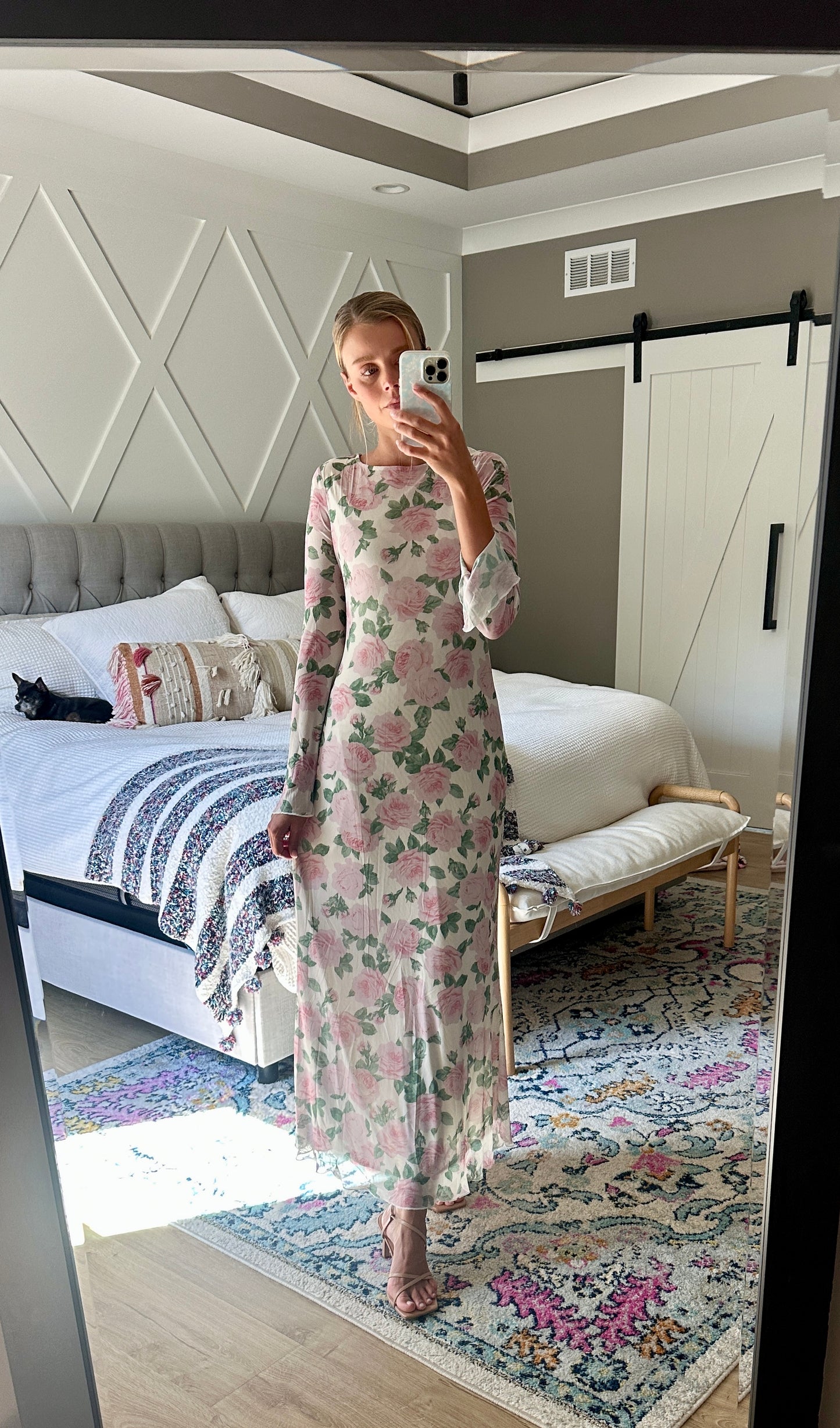 The Lola Mesh Maxi in Ivory Floral