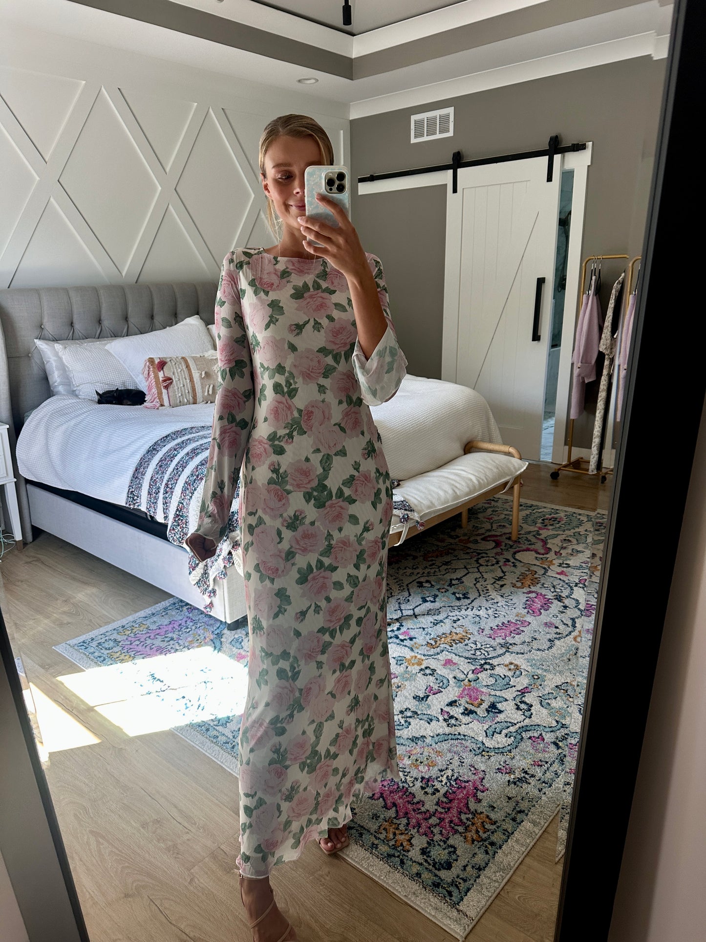 The Lola Mesh Maxi in Ivory Floral