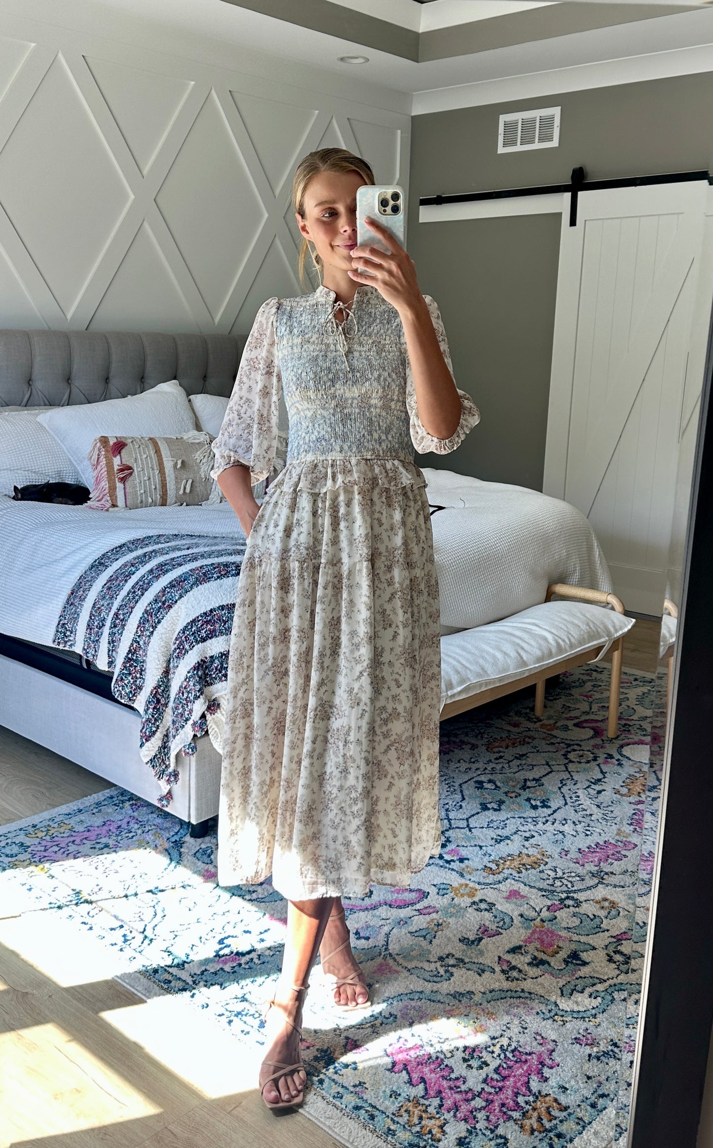 The Rory Smocked Fall Floral Dress