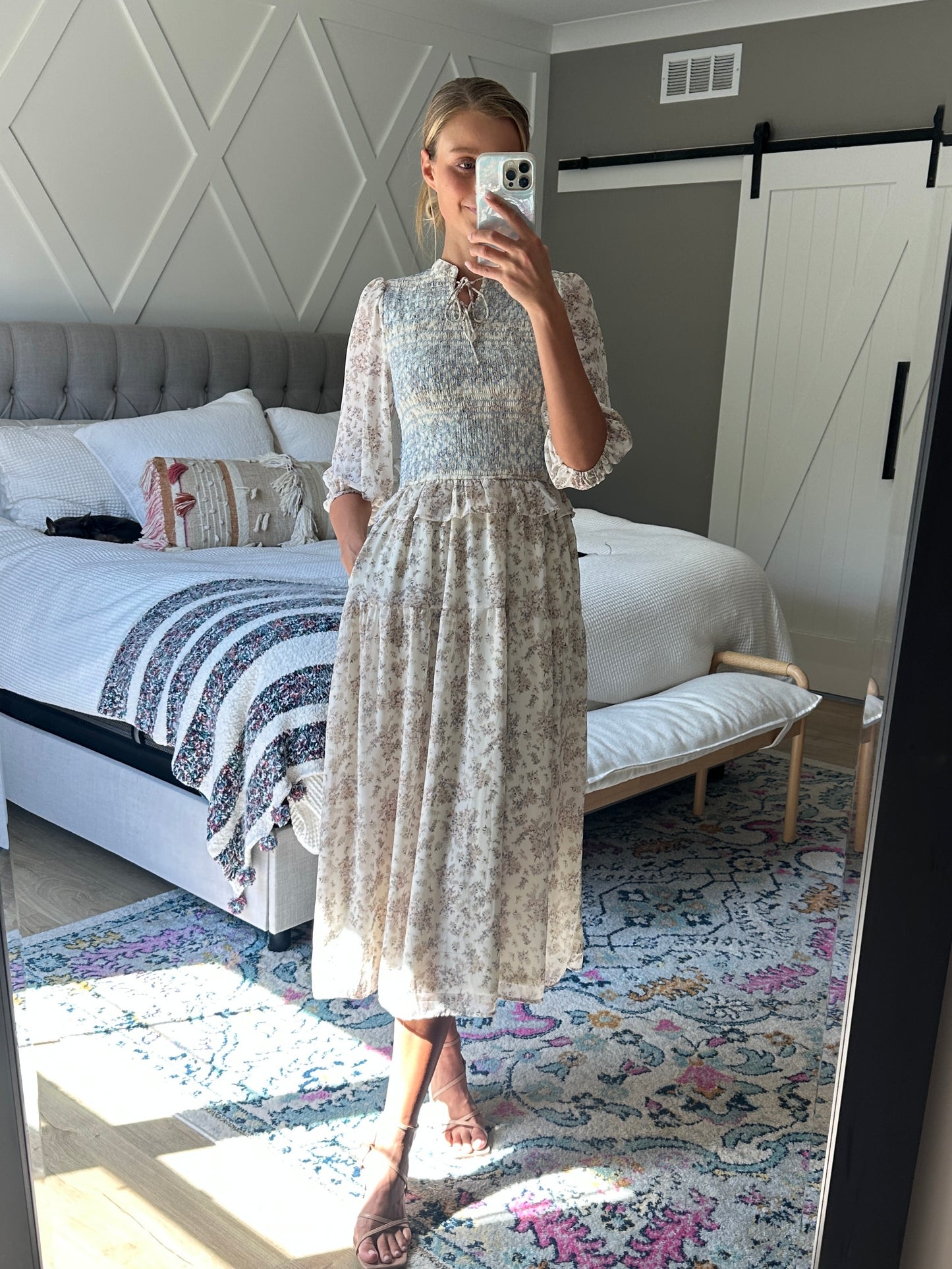 The Rory Smocked Fall Floral Dress