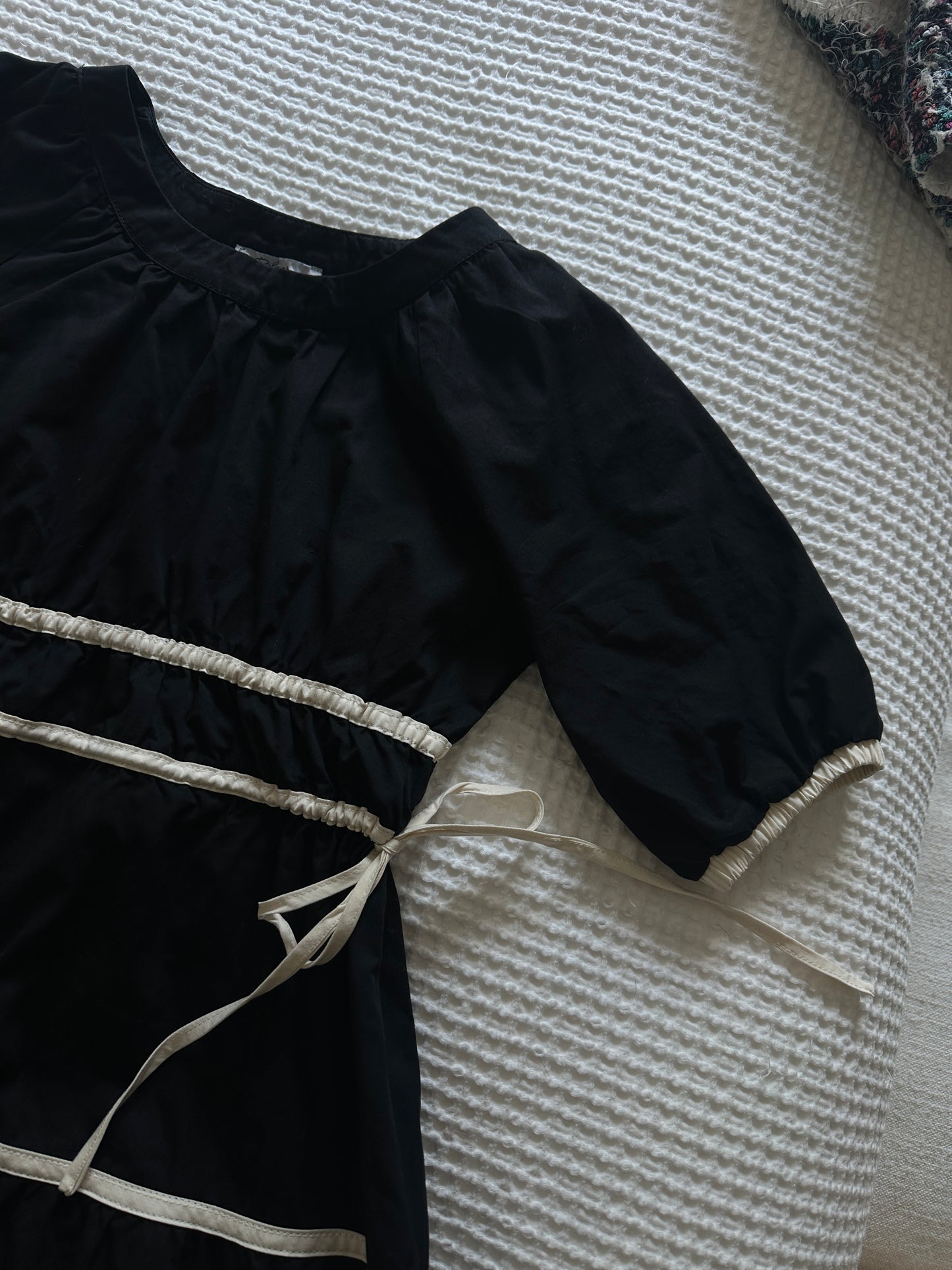 The Briar Bow Dress in Black and White