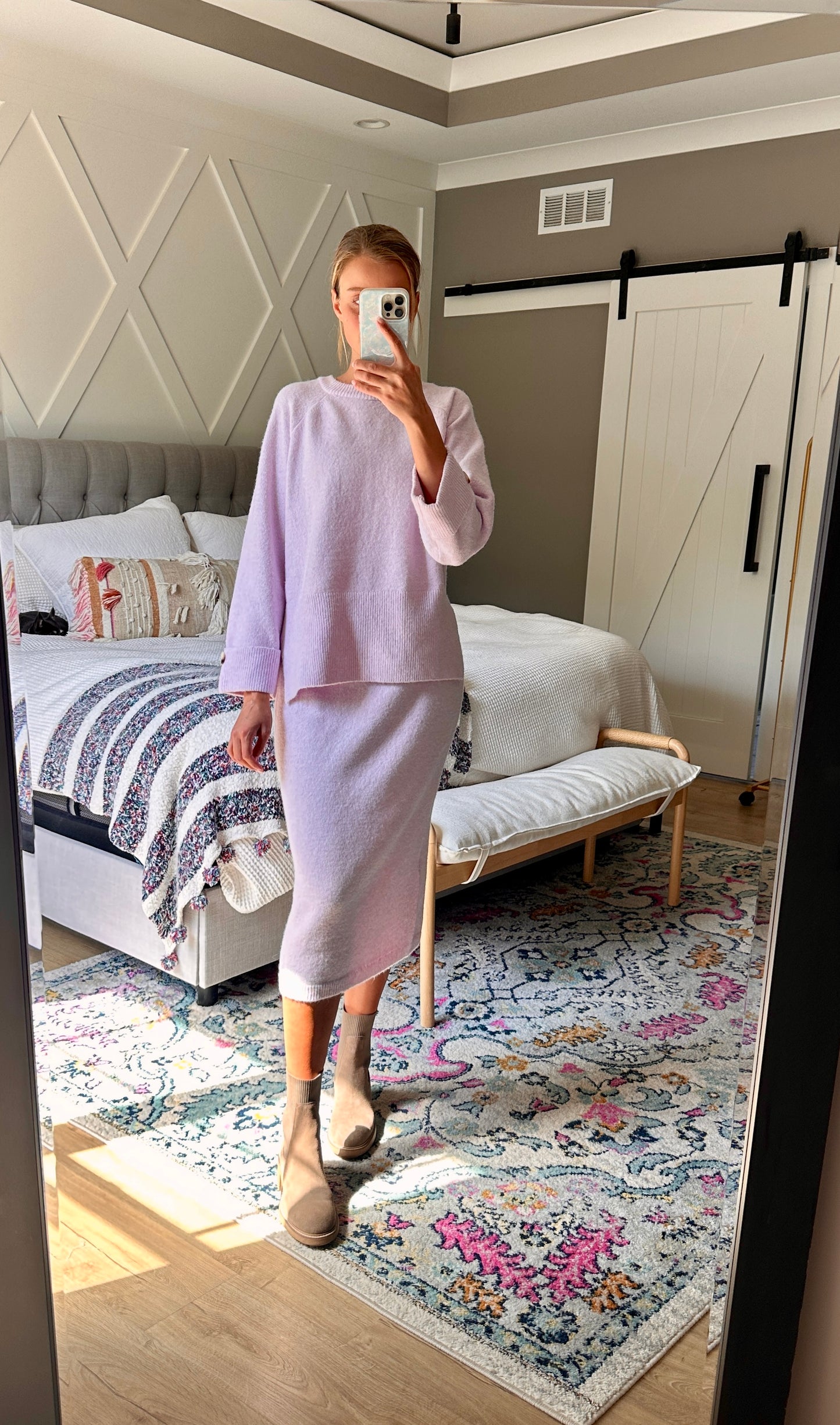 The Taylor Sweater Set in Soft Lavender