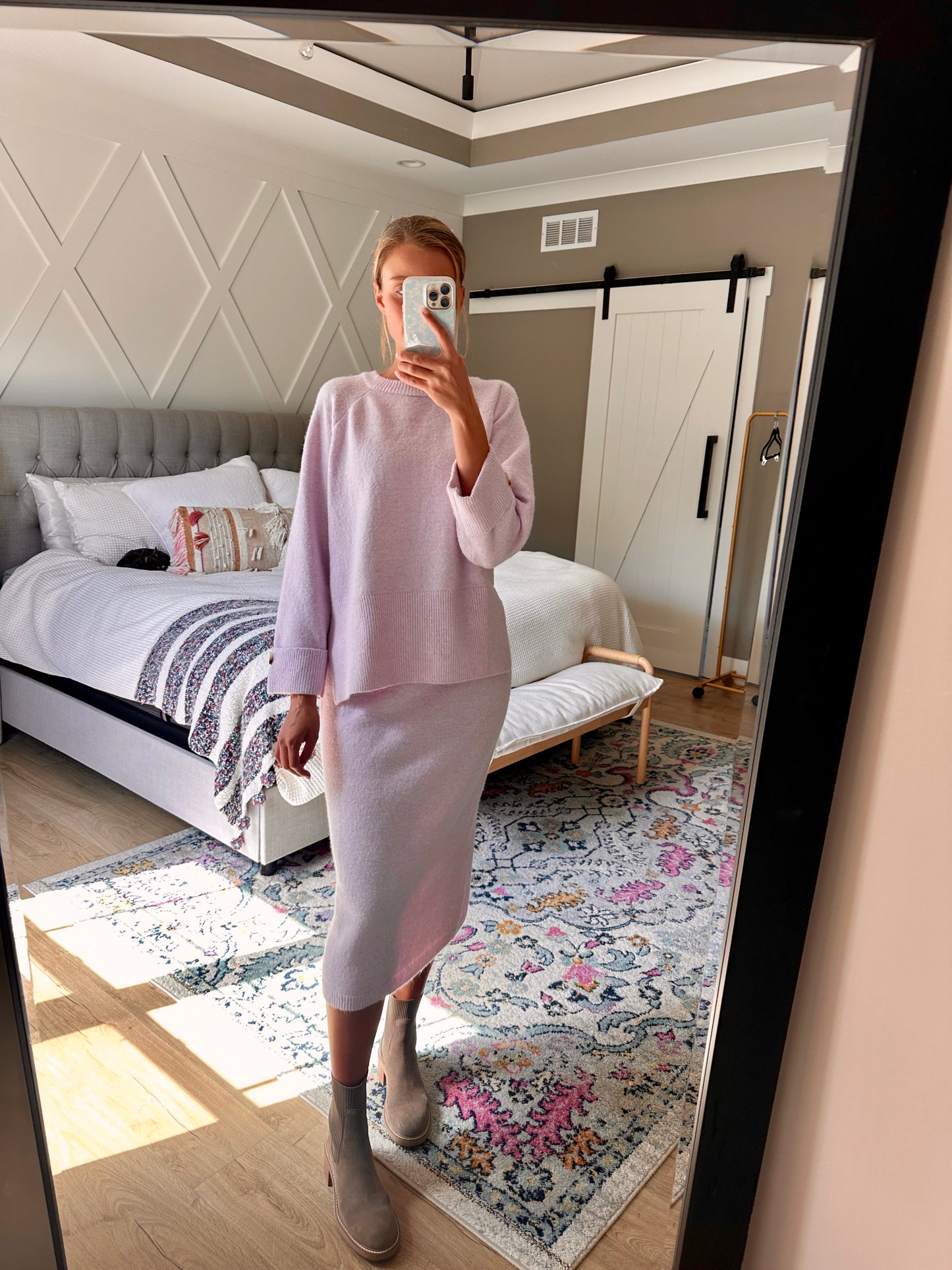The Taylor Sweater Set in Soft Lavender