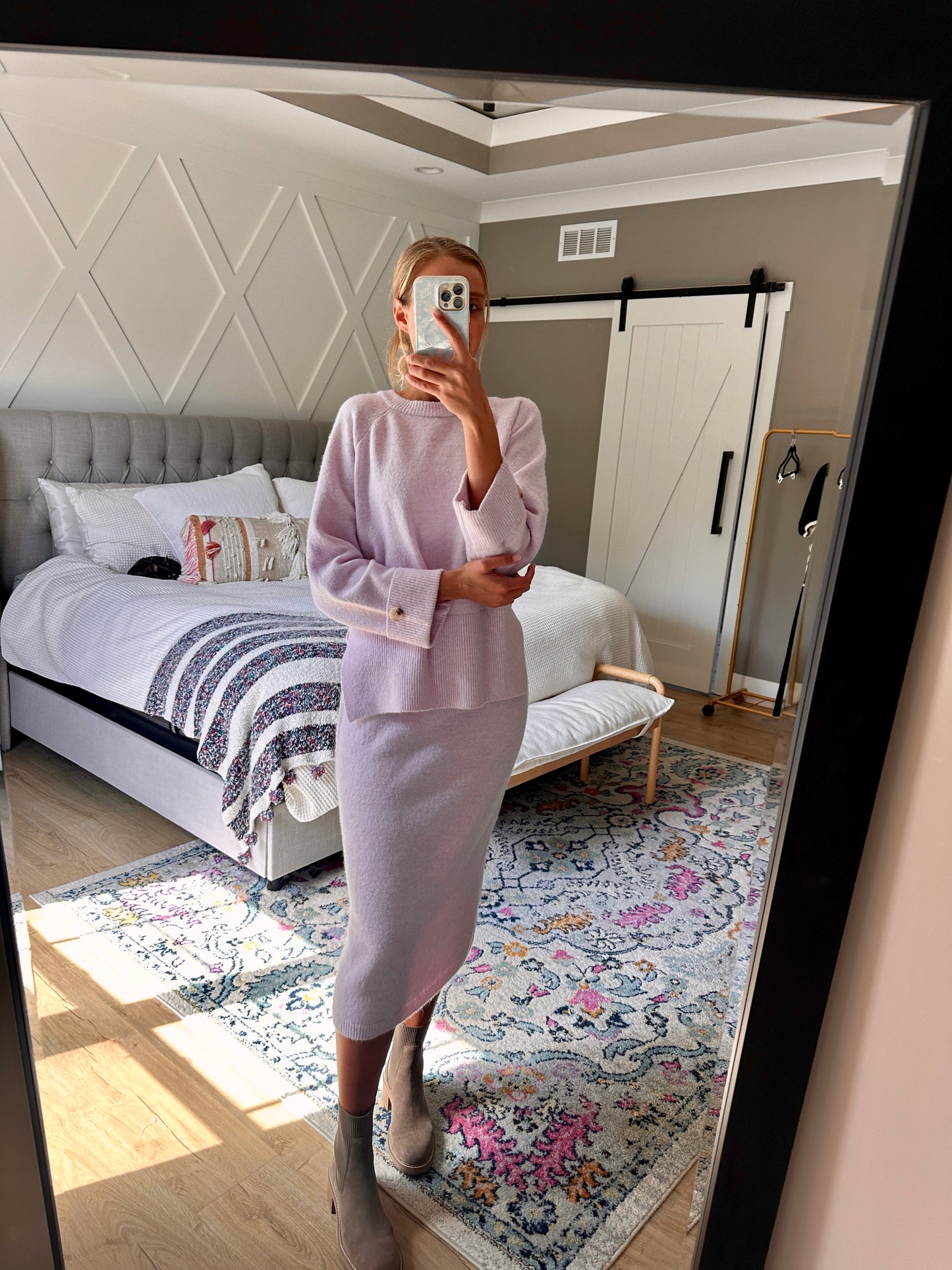 The Taylor Sweater Set in Soft Lavender
