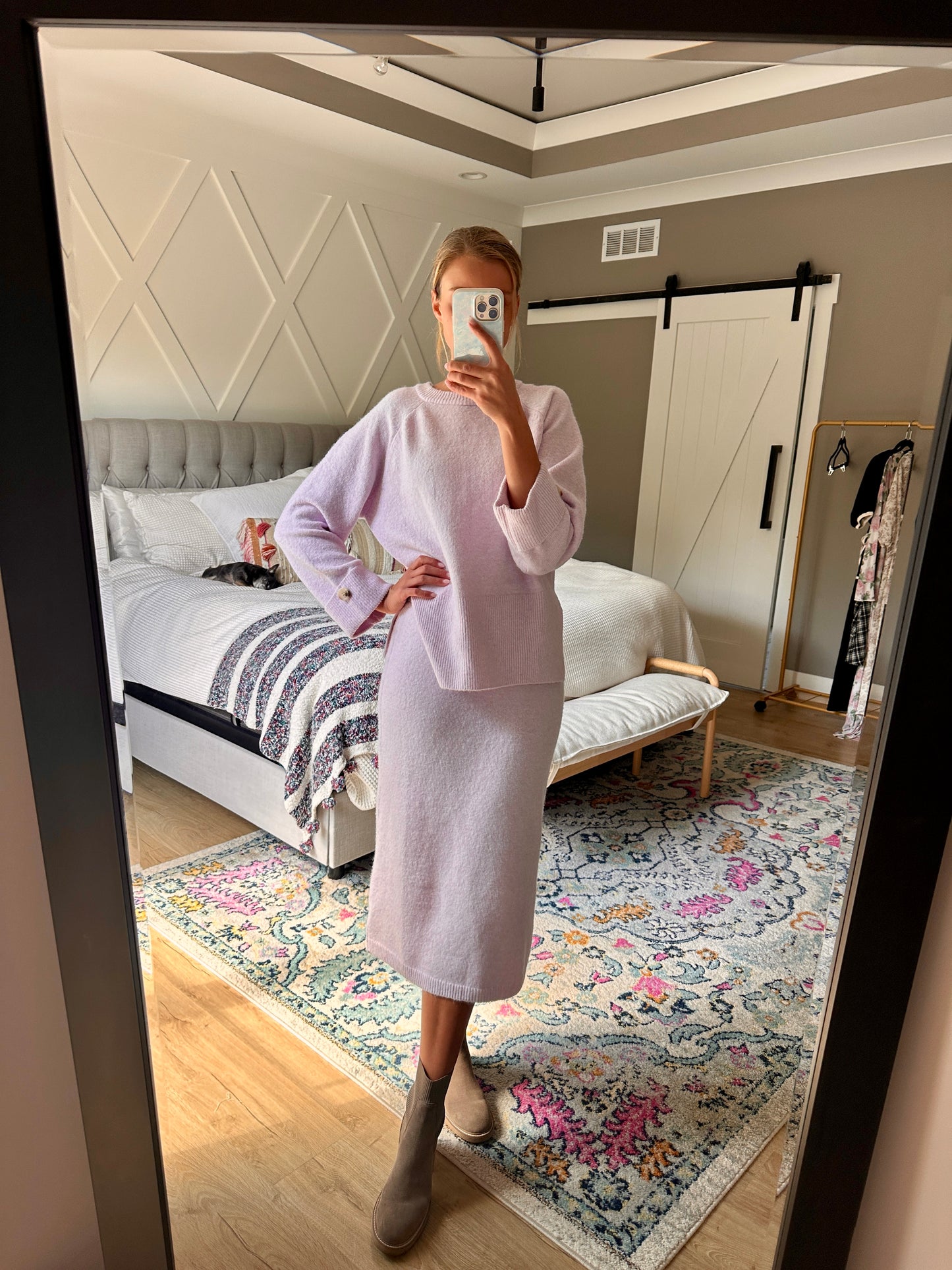 The Taylor Sweater Set in Soft Lavender