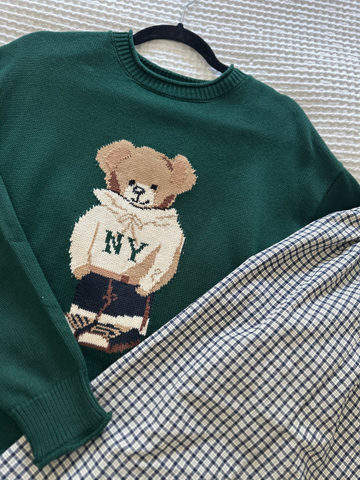 The Perfect Bear Knit Sweater in Hunter Green