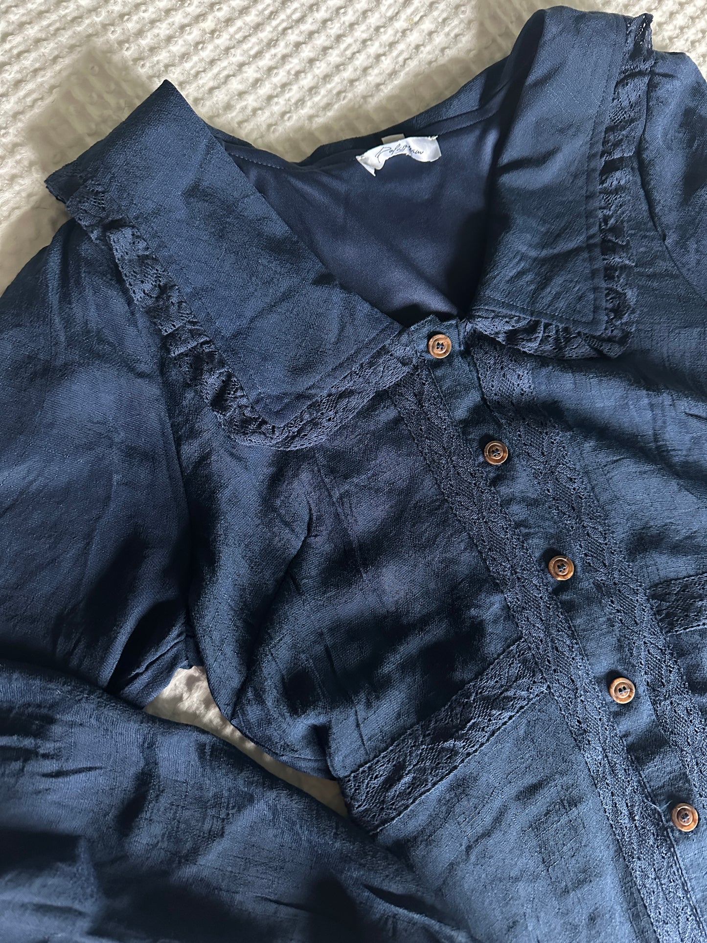 The Rue Collar Dress in Deep Navy