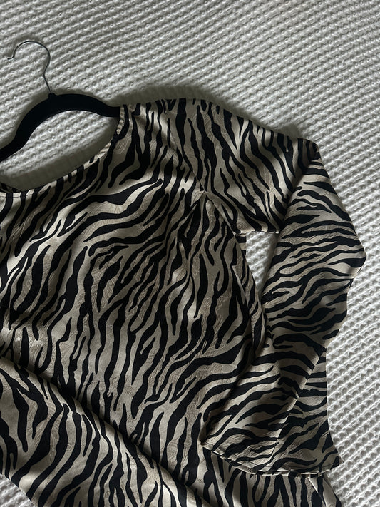 The Sofie Satin Dress in Zebra Mix