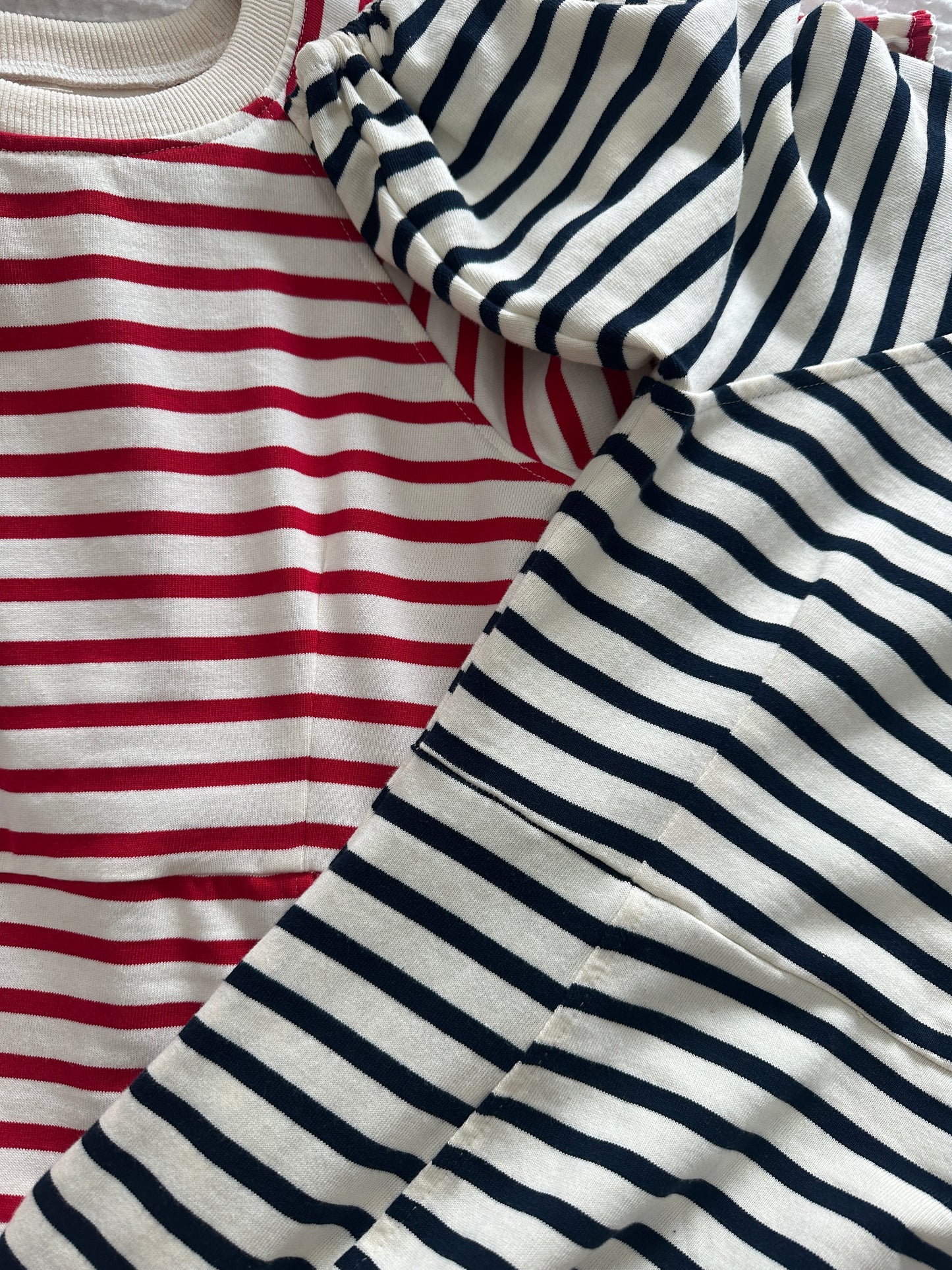 The Hayden Cotton Sweatshirt Dress in Red Stripes