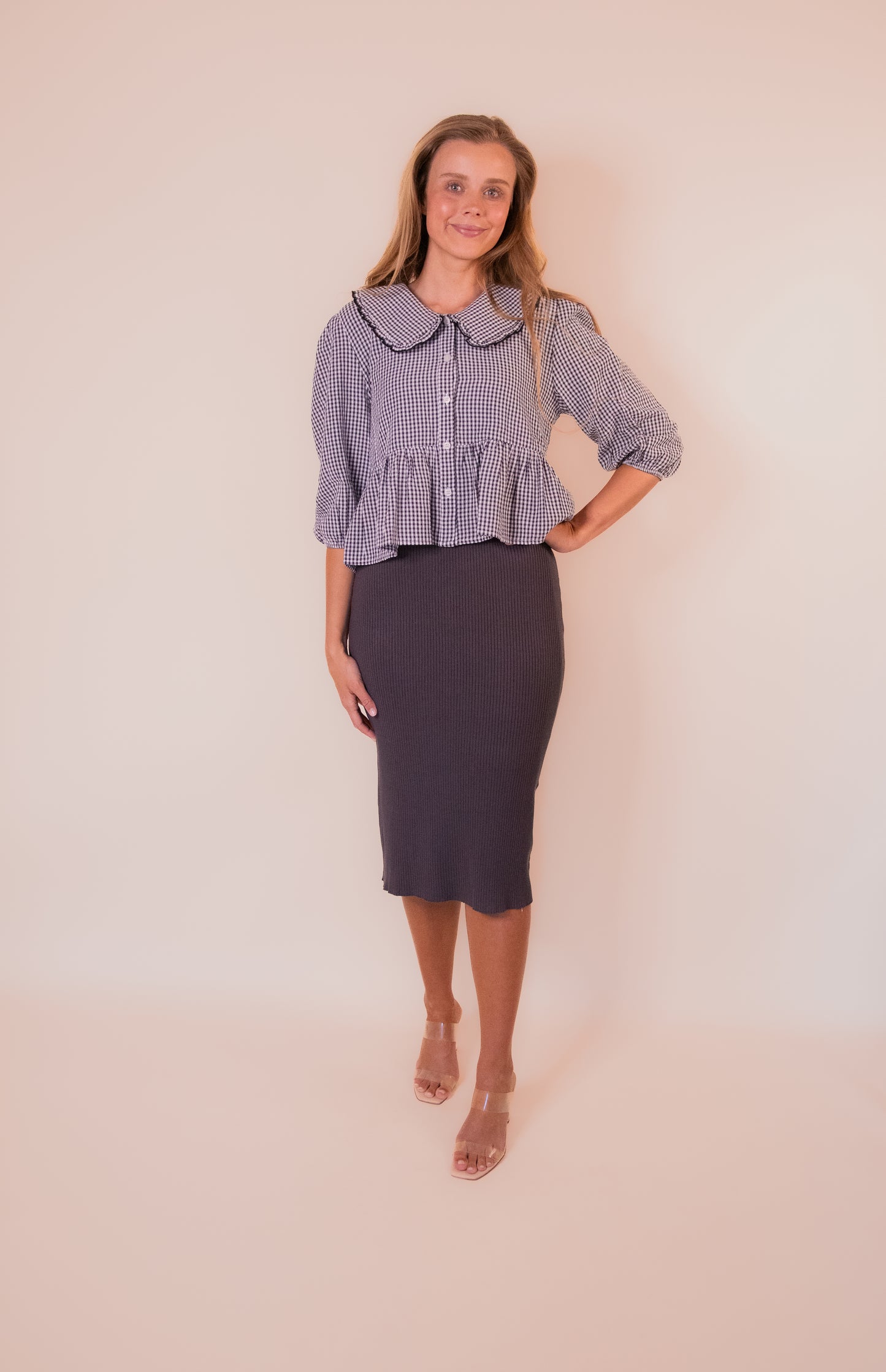 The Maisy Tank Layering Sweater Dress in Charcoal