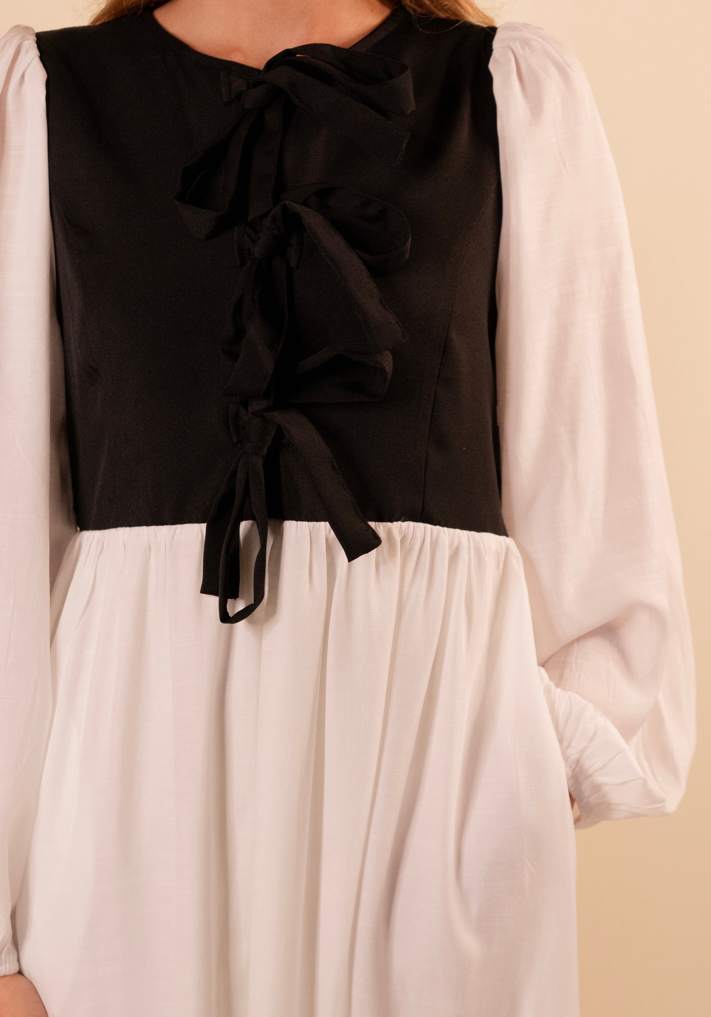 The Sasha Bow Dress in Black & White