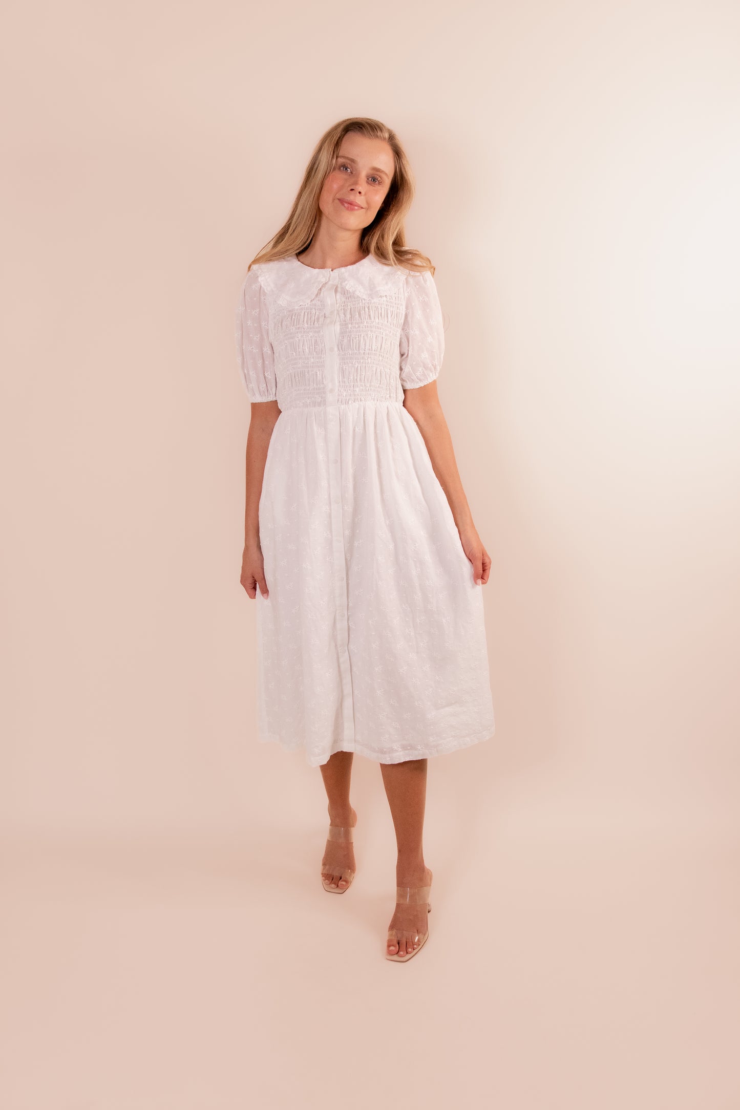 The Lani Collar Eyelet Dress