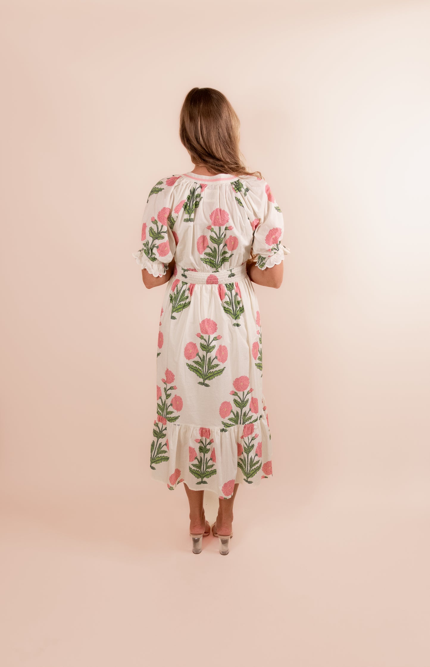 The Lucy Floral Dress in Buttercream