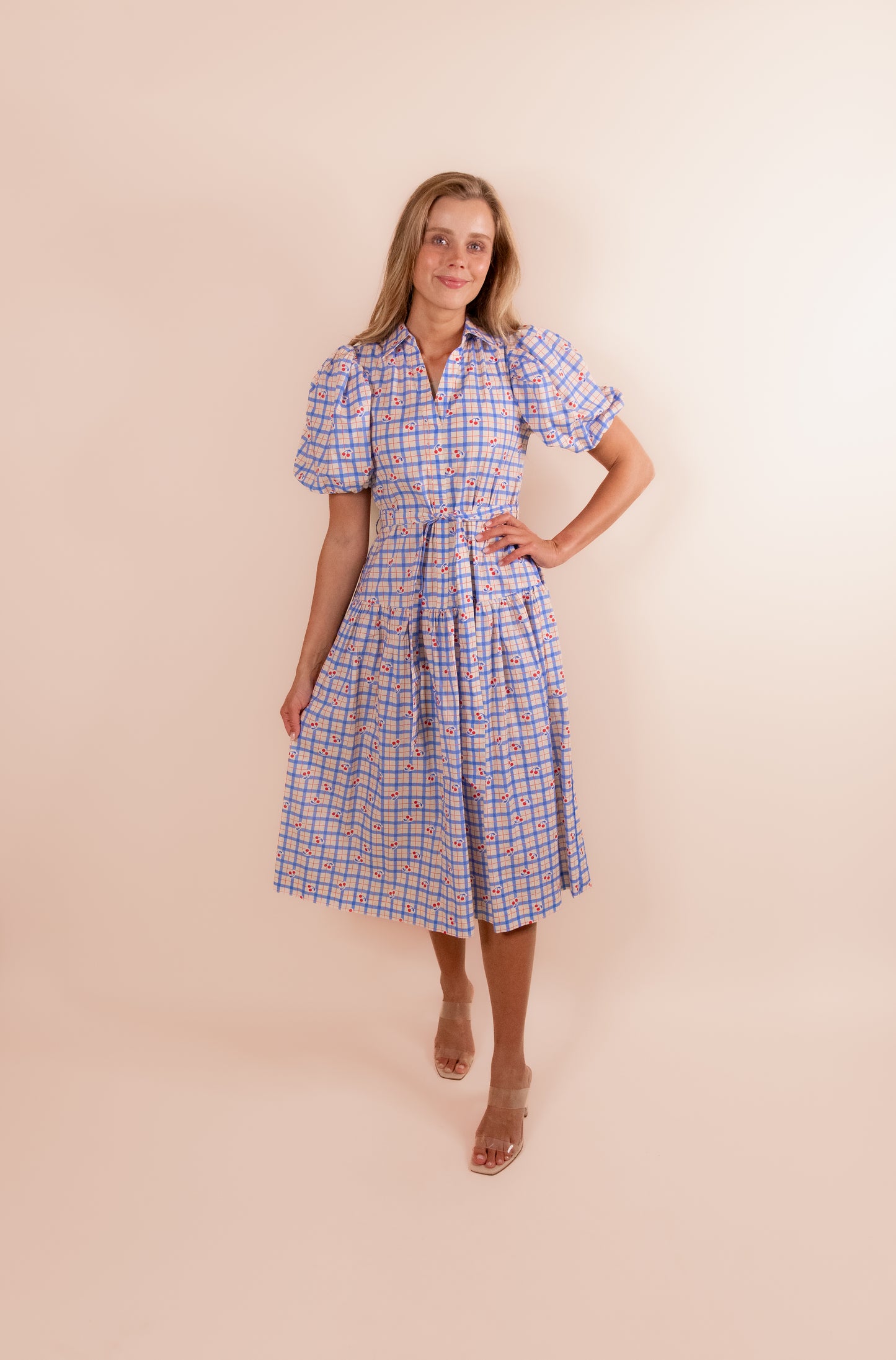 The Scottie Collar Dress in Cherries