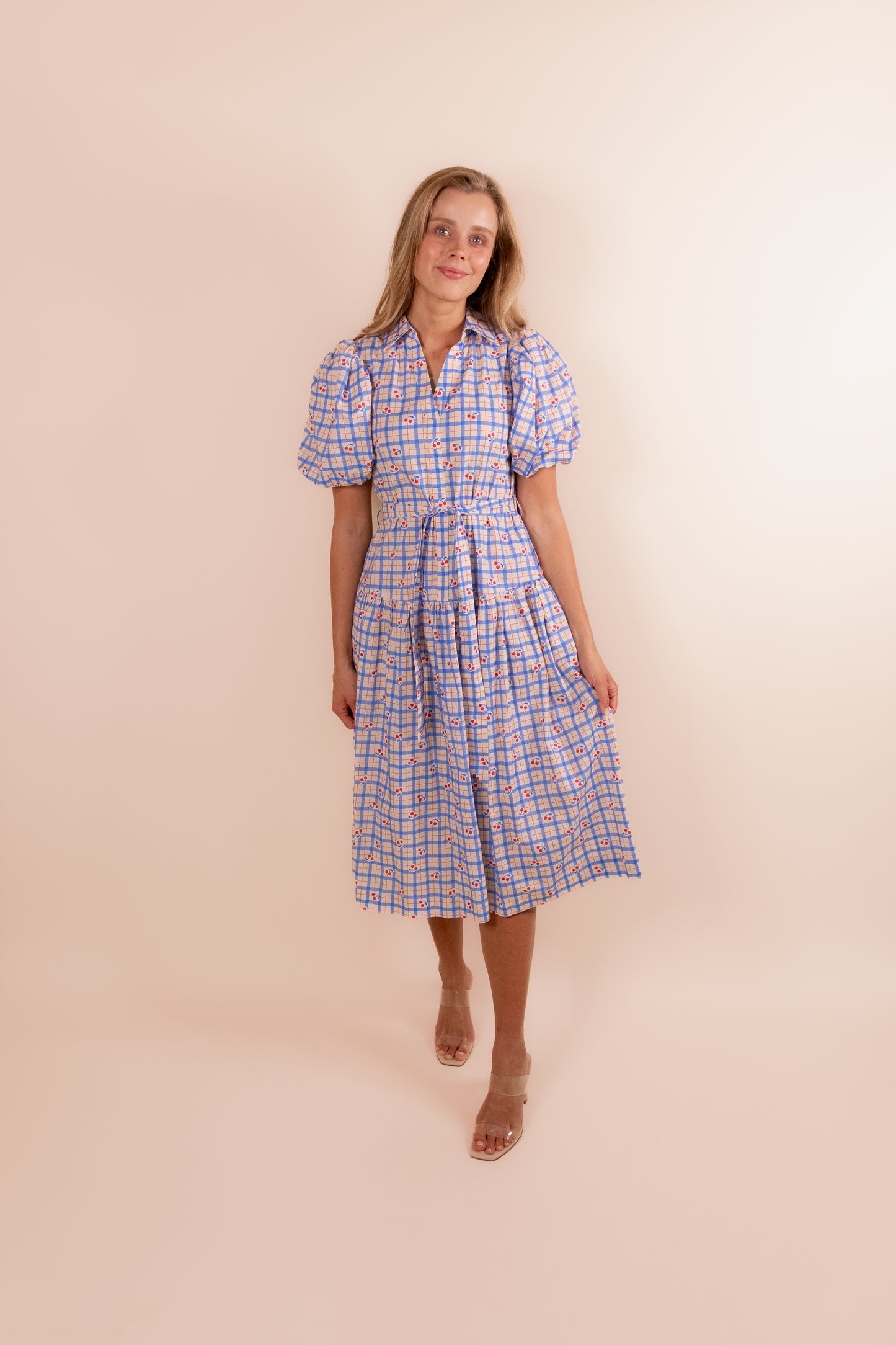 The Scottie Collar Dress in Cherries