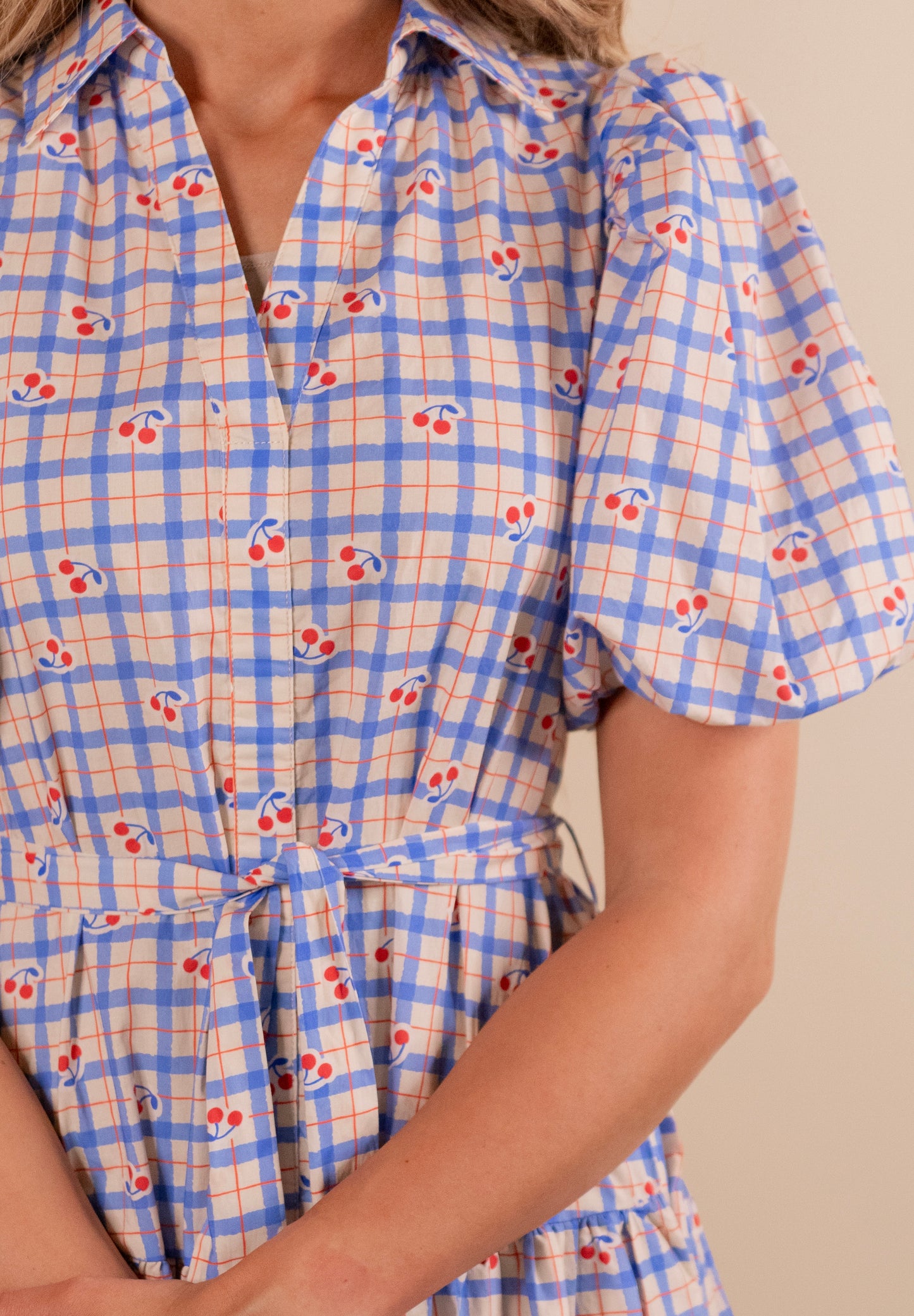 The Scottie Collar Dress in Cherries