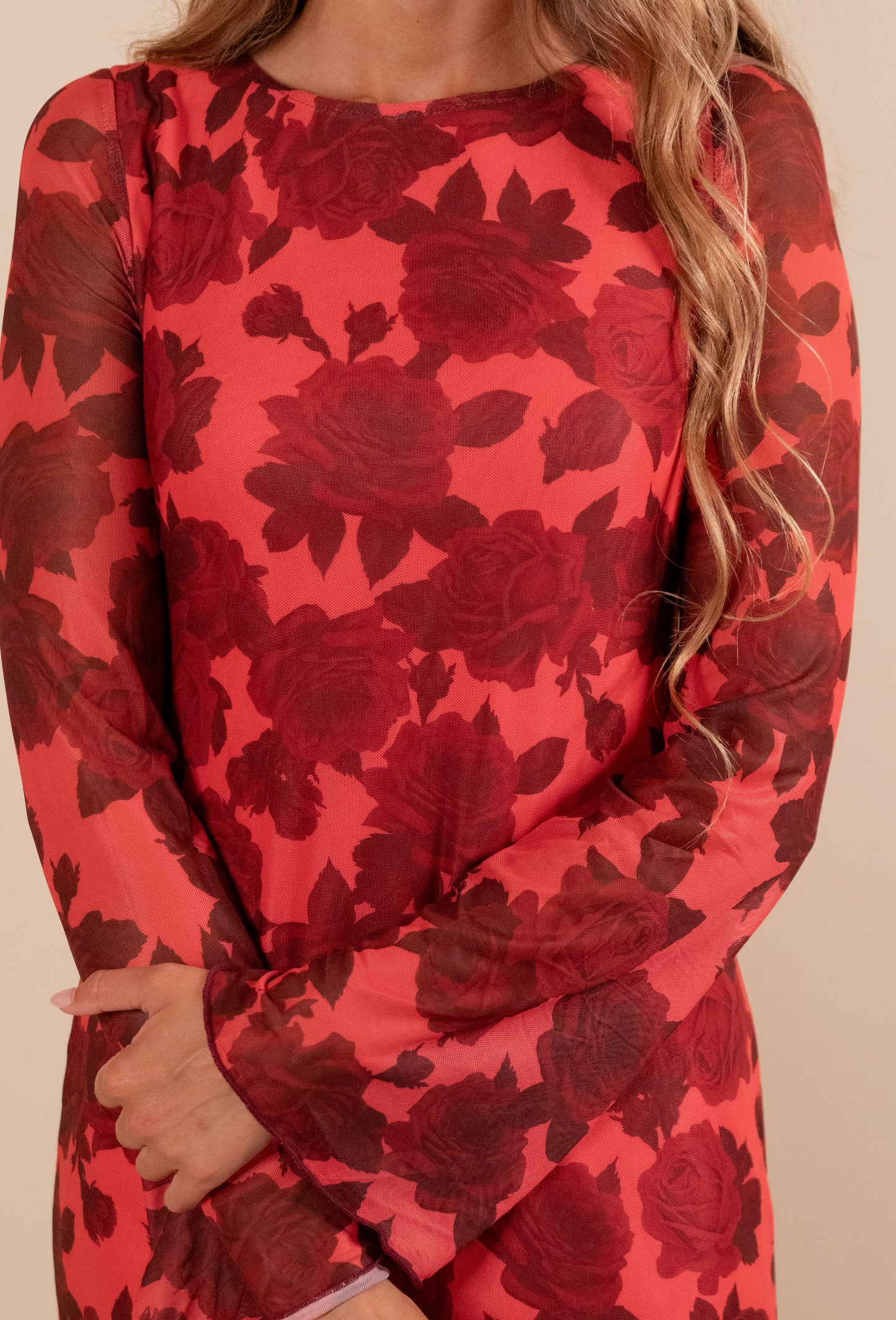 The Lola Mesh Maxi in Rose Floral