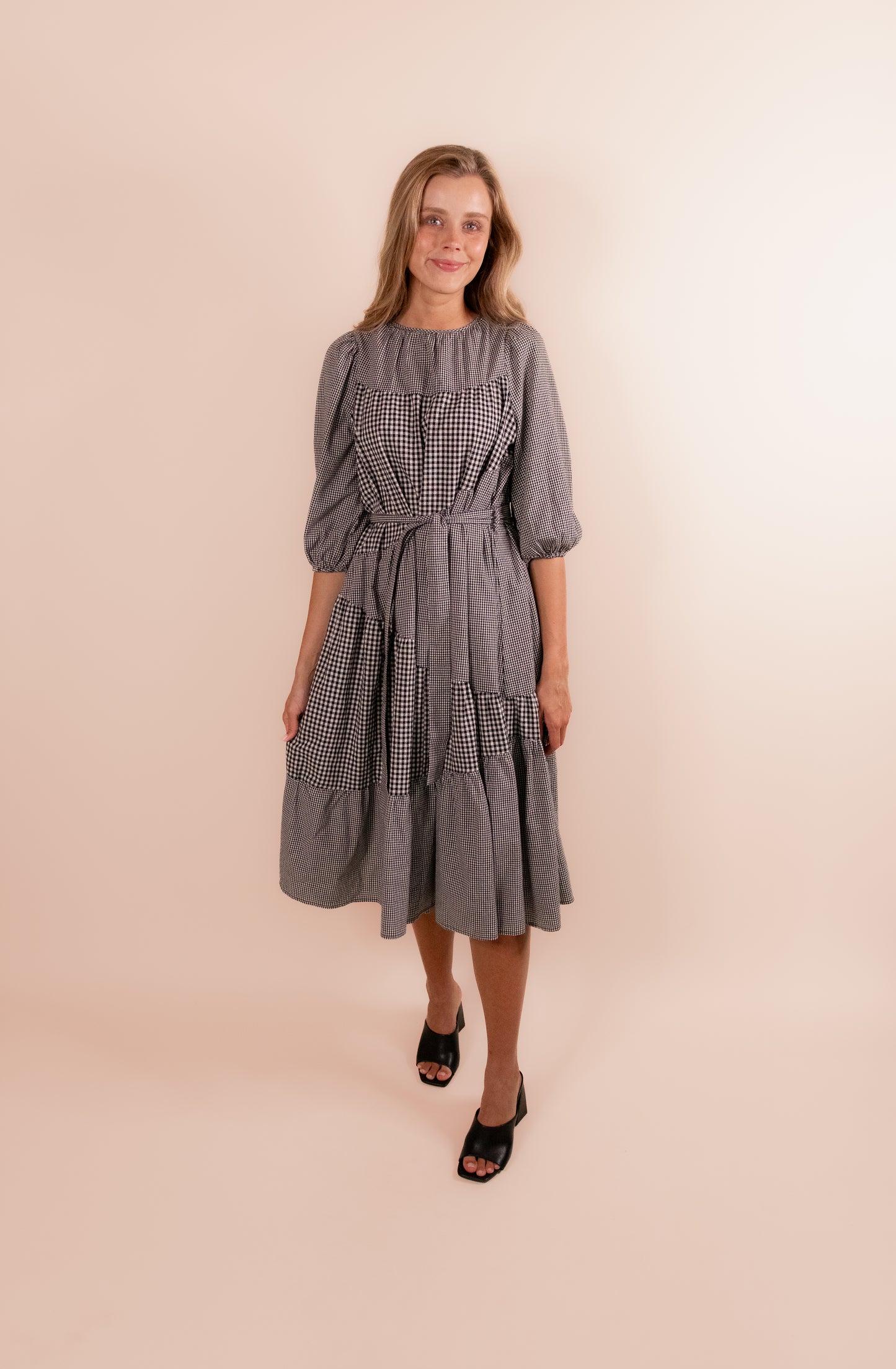 The Bella Gingham Tiered Dress