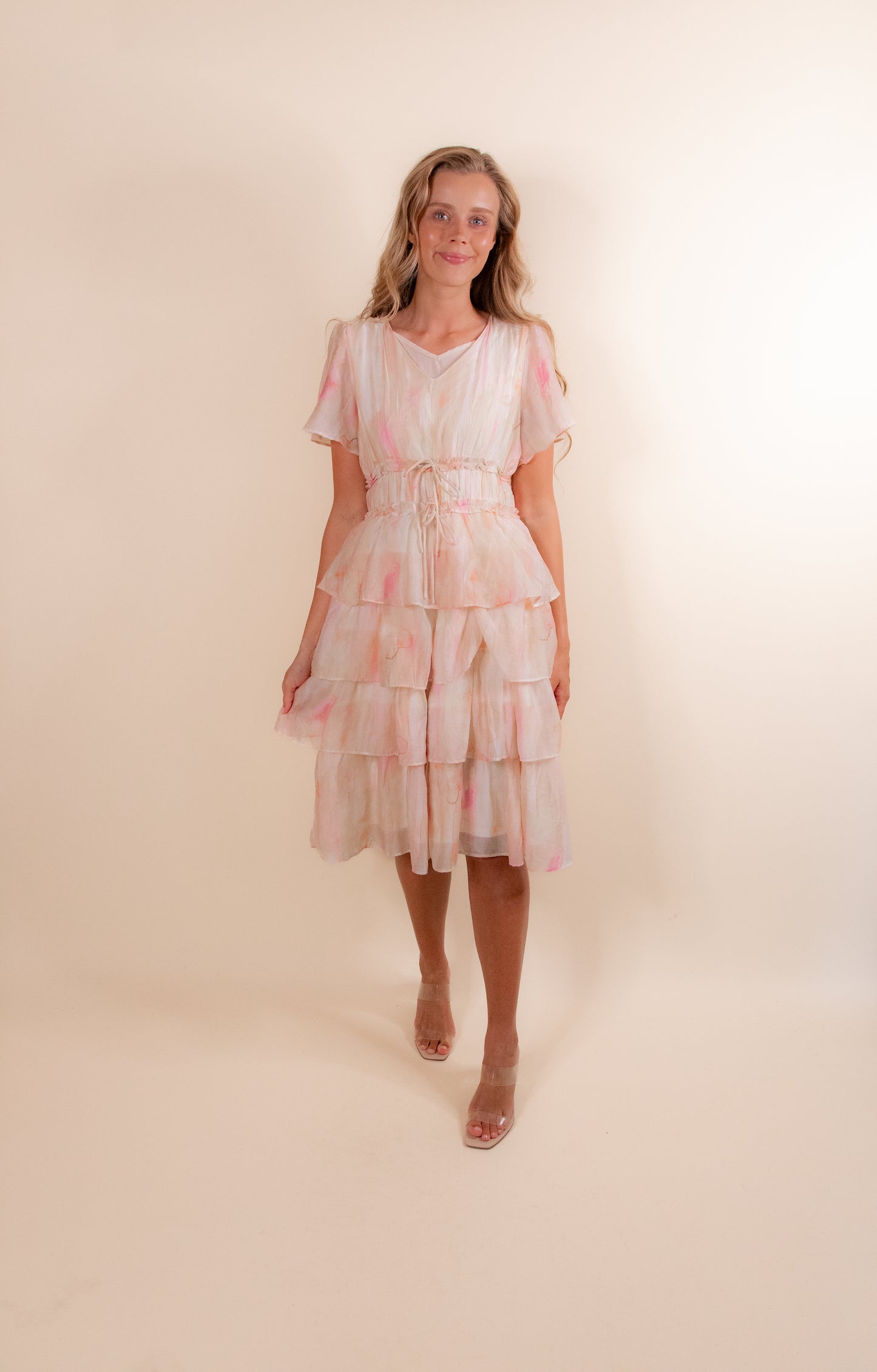 The Sienna Ruffle Dress in Watercolor