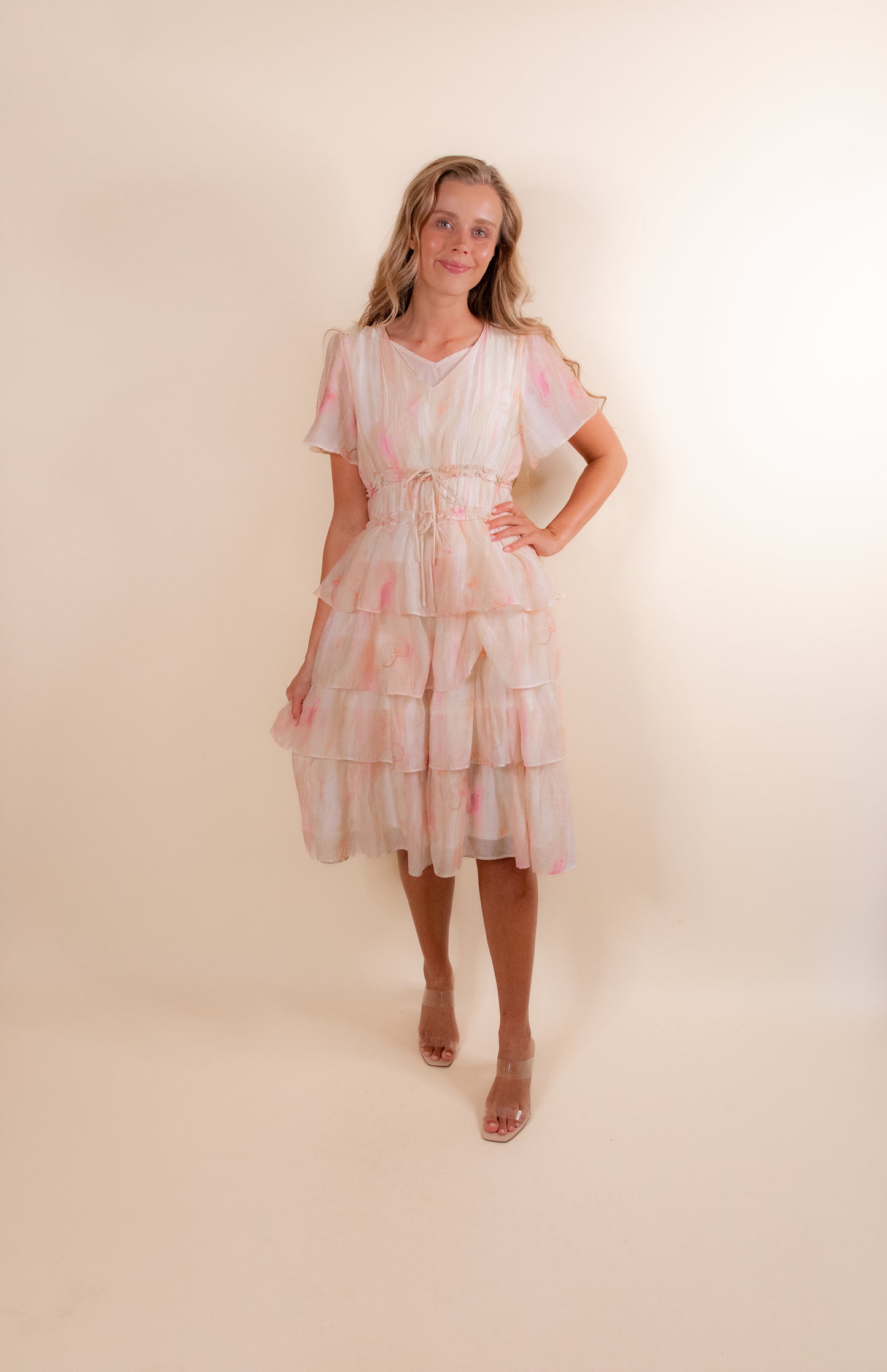 The Sienna Ruffle Dress in Watercolor