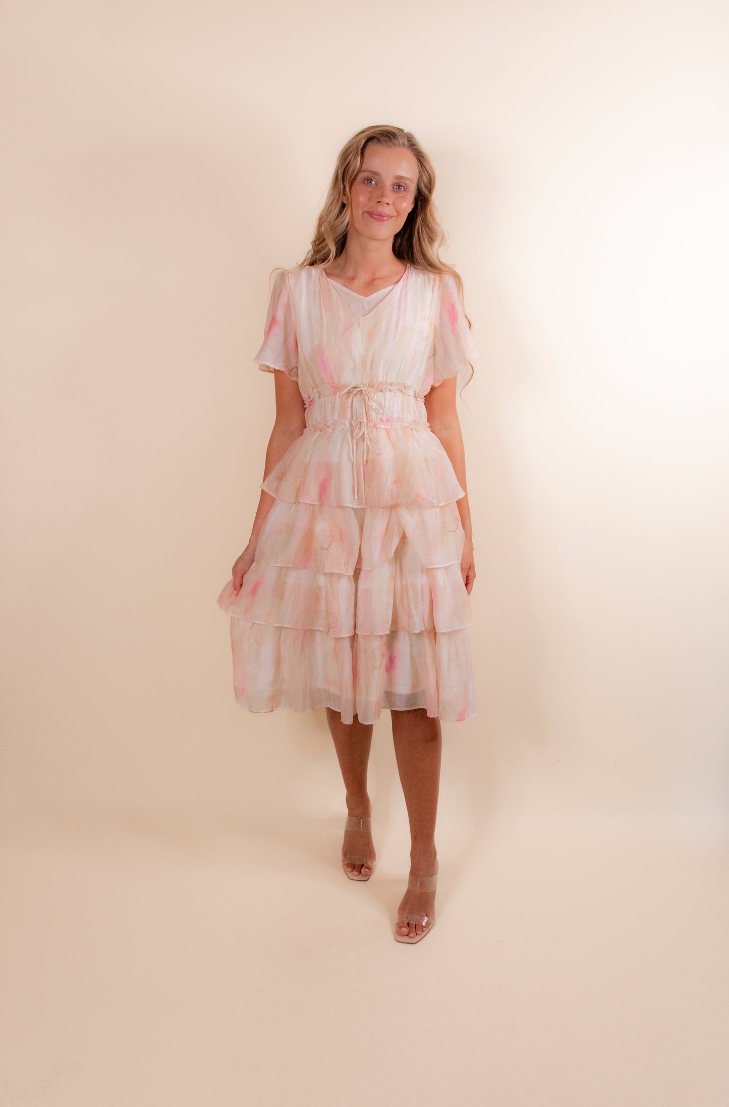 The Sienna Ruffle Dress in Watercolor