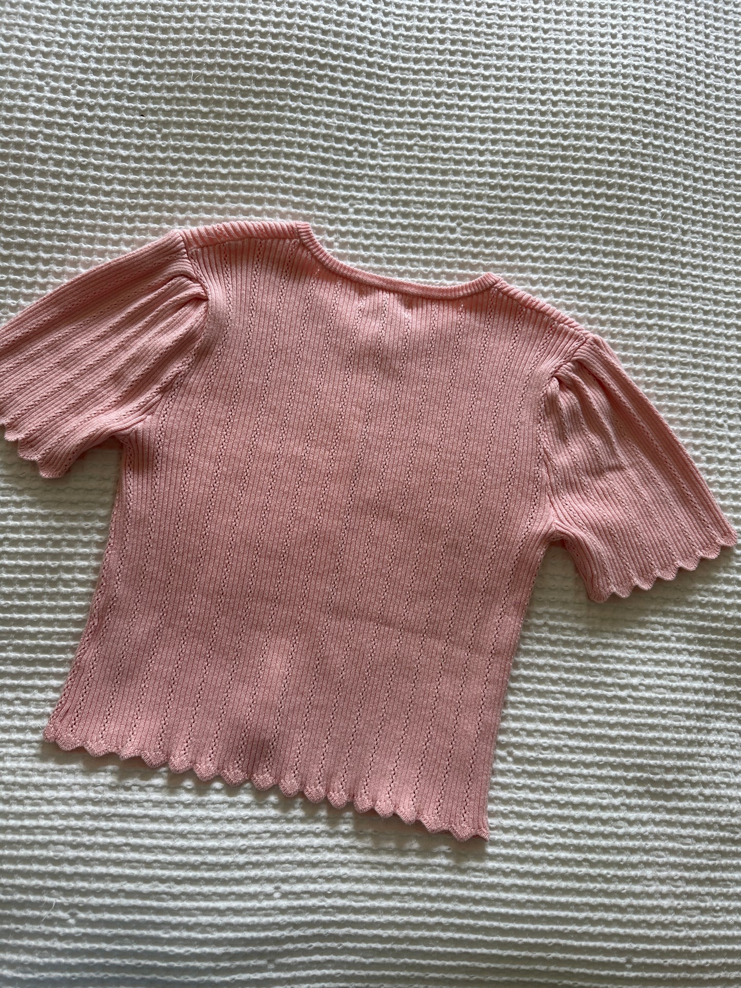 The Nora Pointelle Knit Cardigan in Ballerina Pink