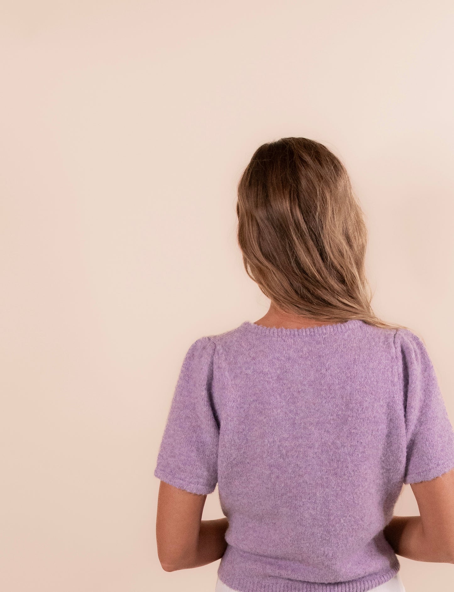 The Rory Knit Short Sleeve Cardigan in Lavender