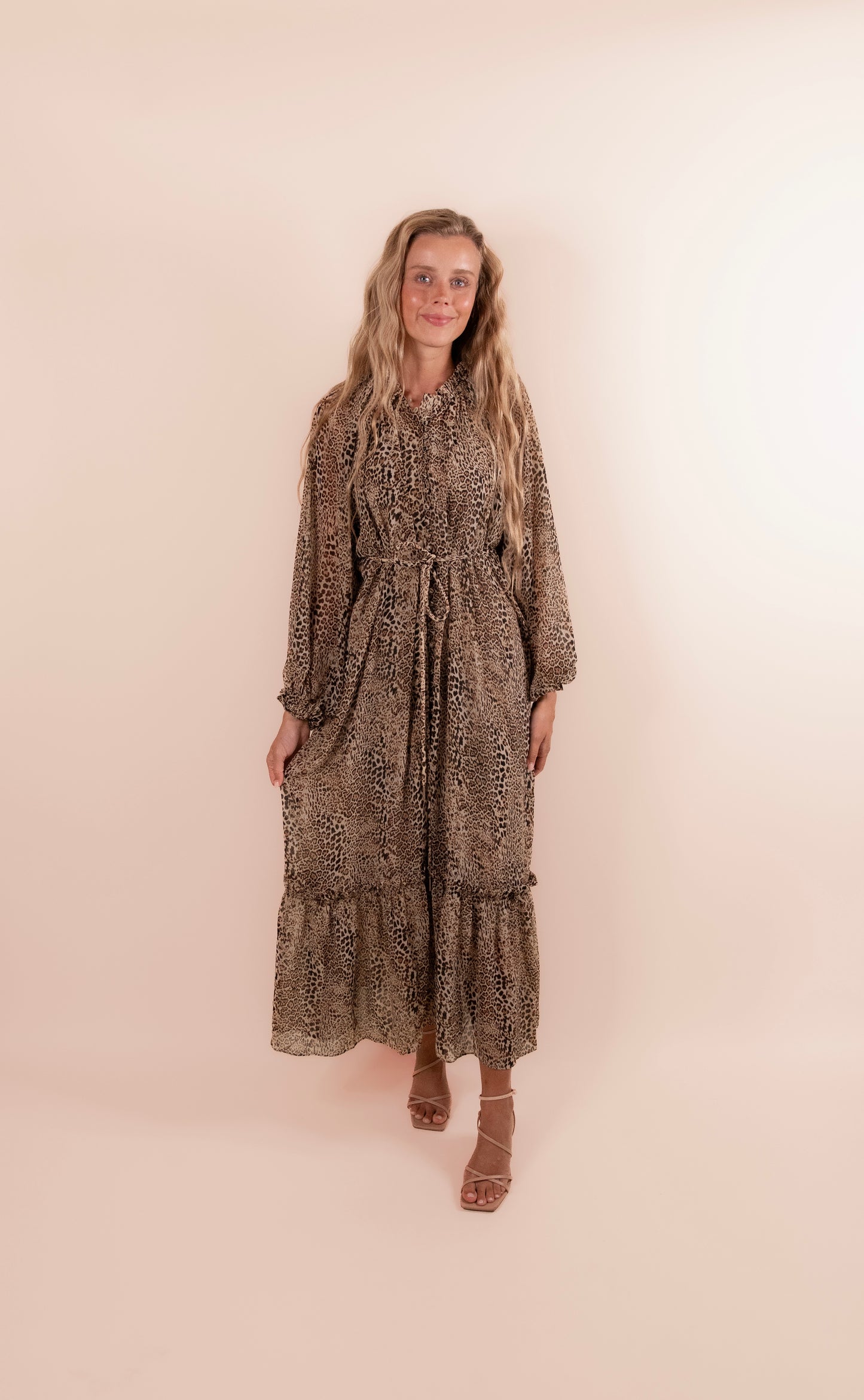 The Ash Leopard Chiffon Maxi Dress