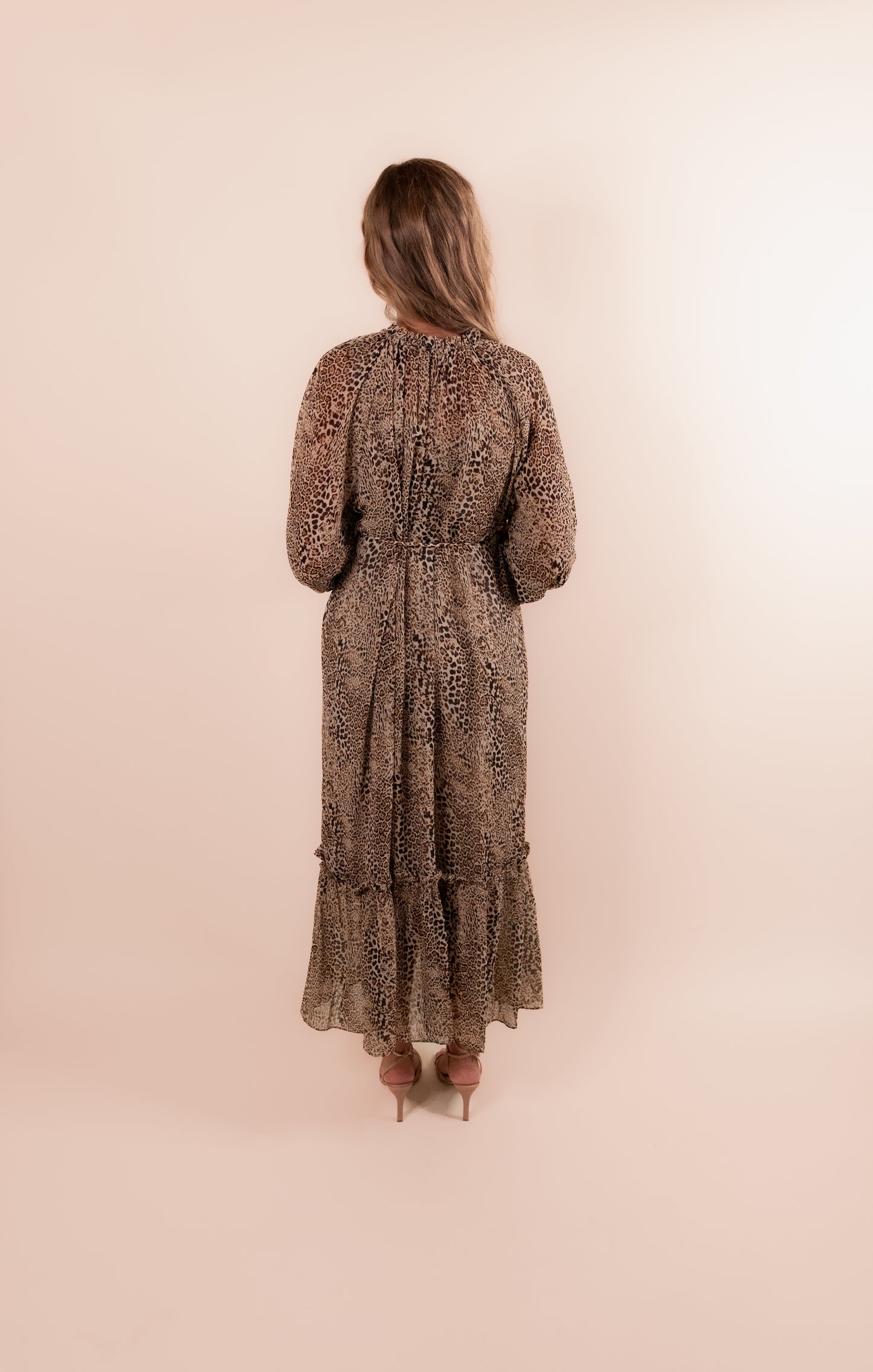 The Ash Leopard Chiffon Maxi Dress