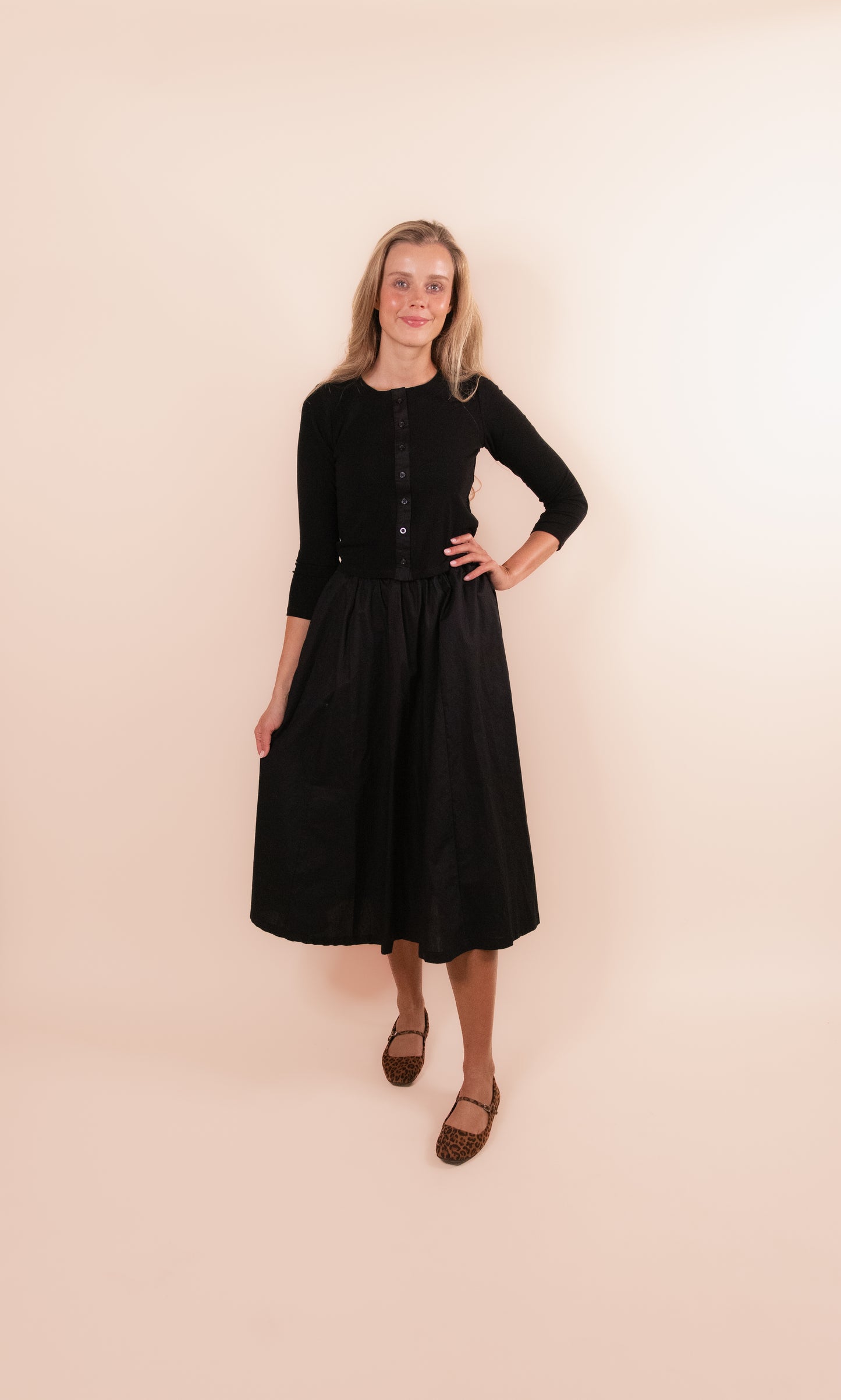 The Lola Cardigan Set in Black