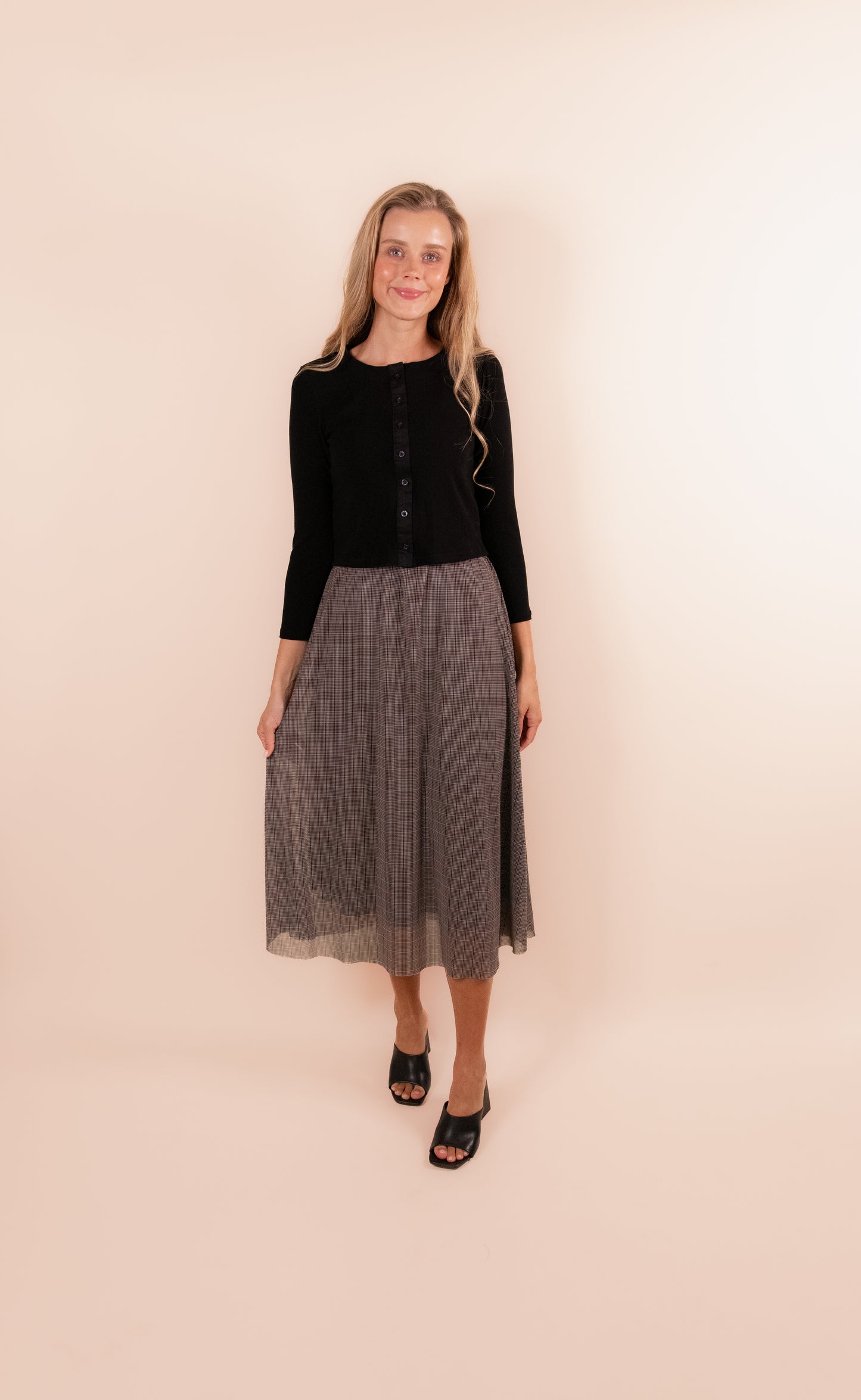 The Ivy Plaid Mesh Skirt