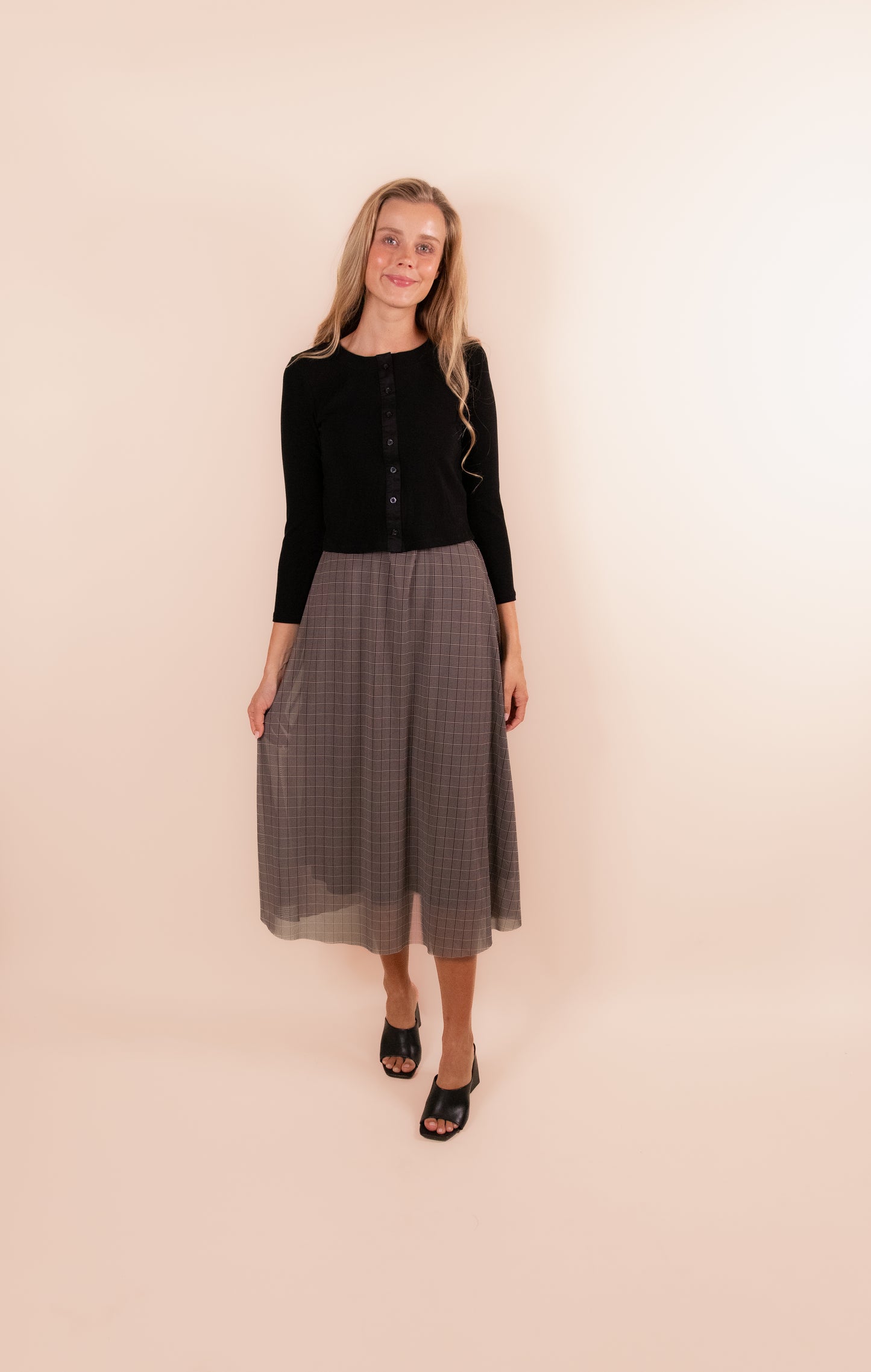 The Ivy Plaid Mesh Skirt