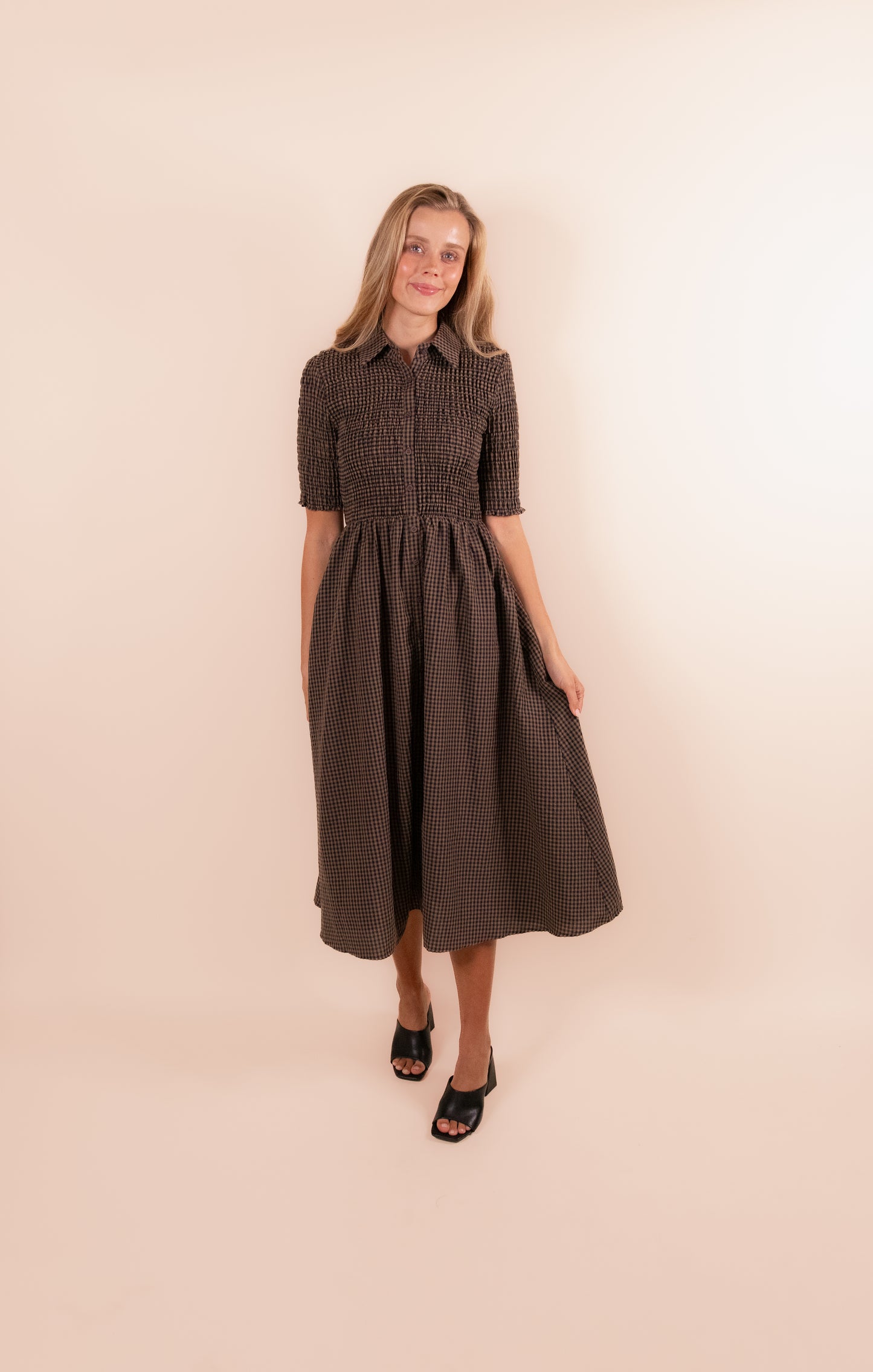 The Scarlett Smocked Gingham Dress