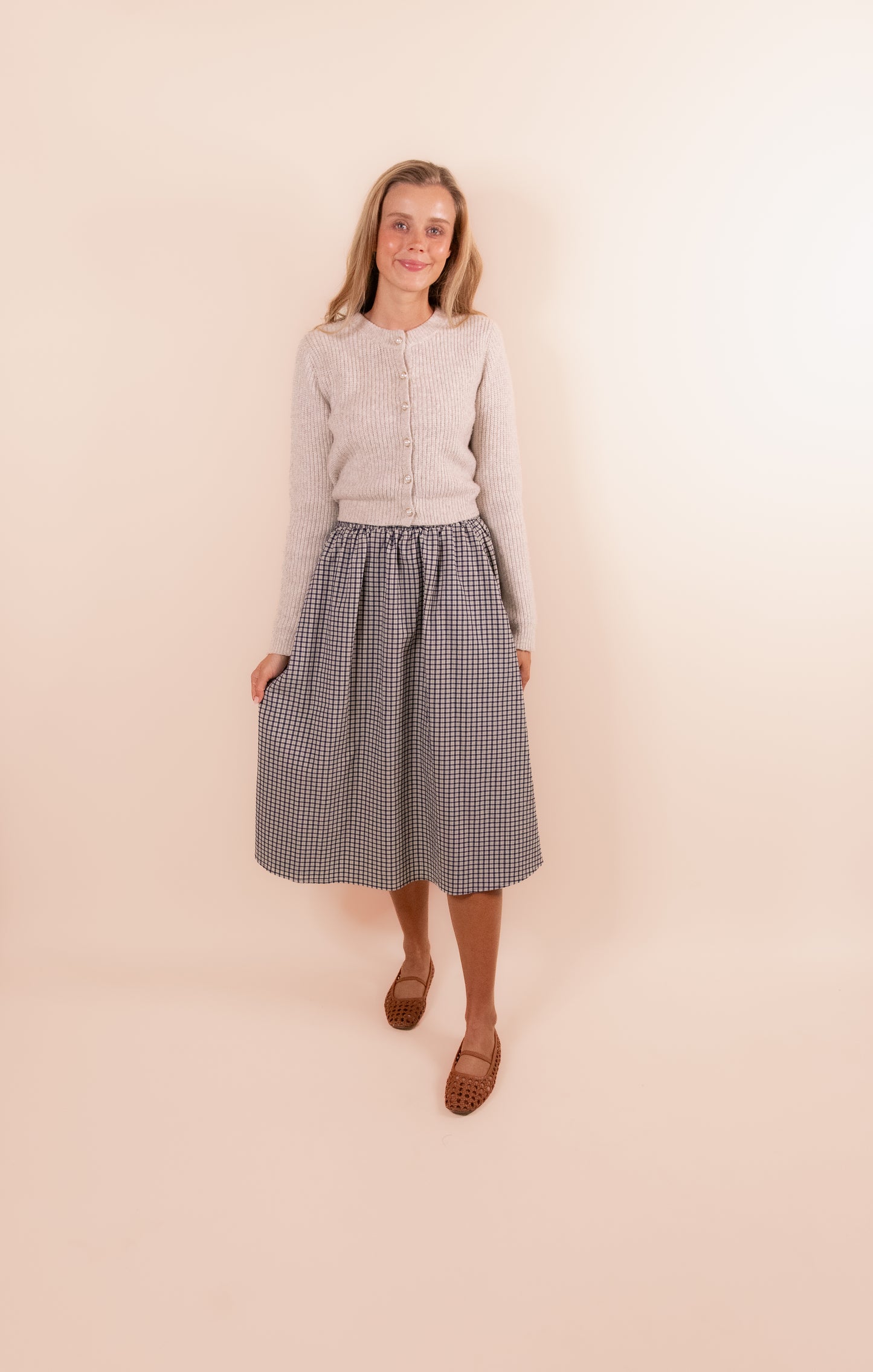 The Hazel Plaid Midi Skirt