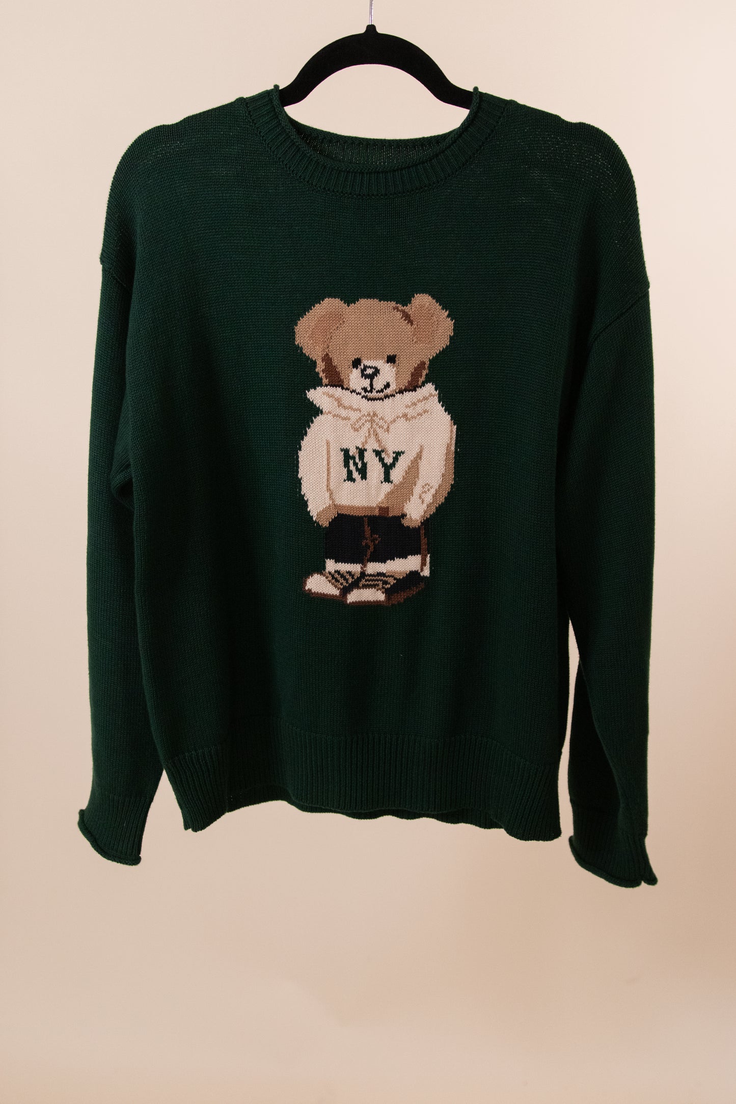 The Perfect Bear Knit Sweater in Hunter Green