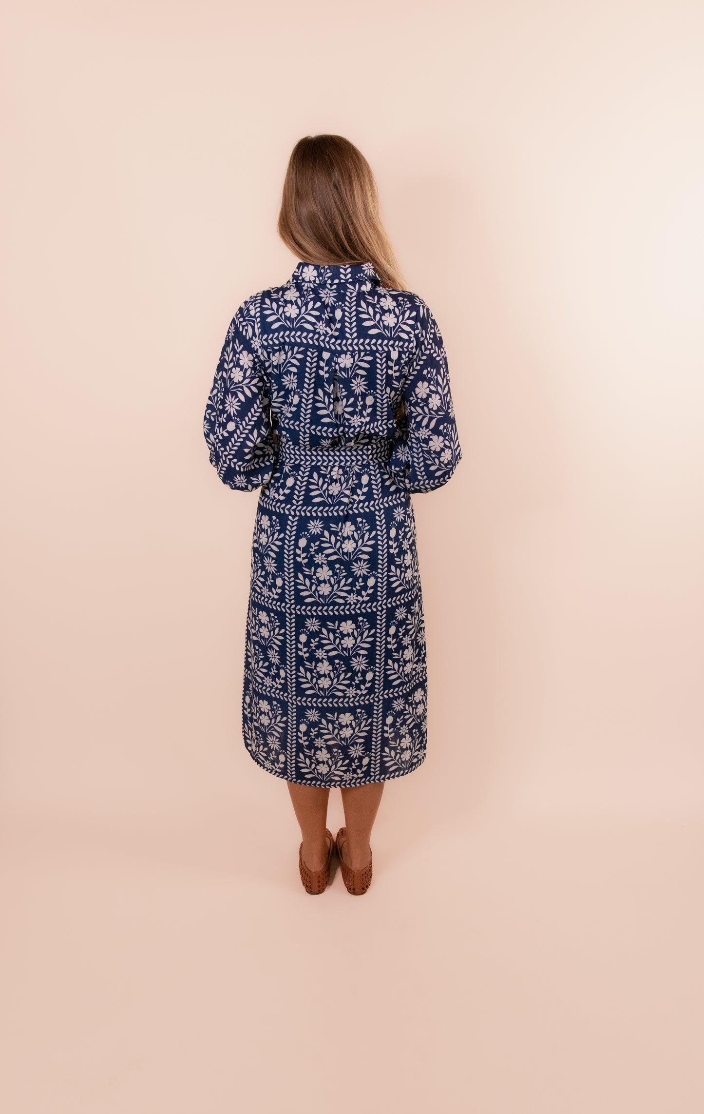 The Rhen Shirt Dress in Navy Floral