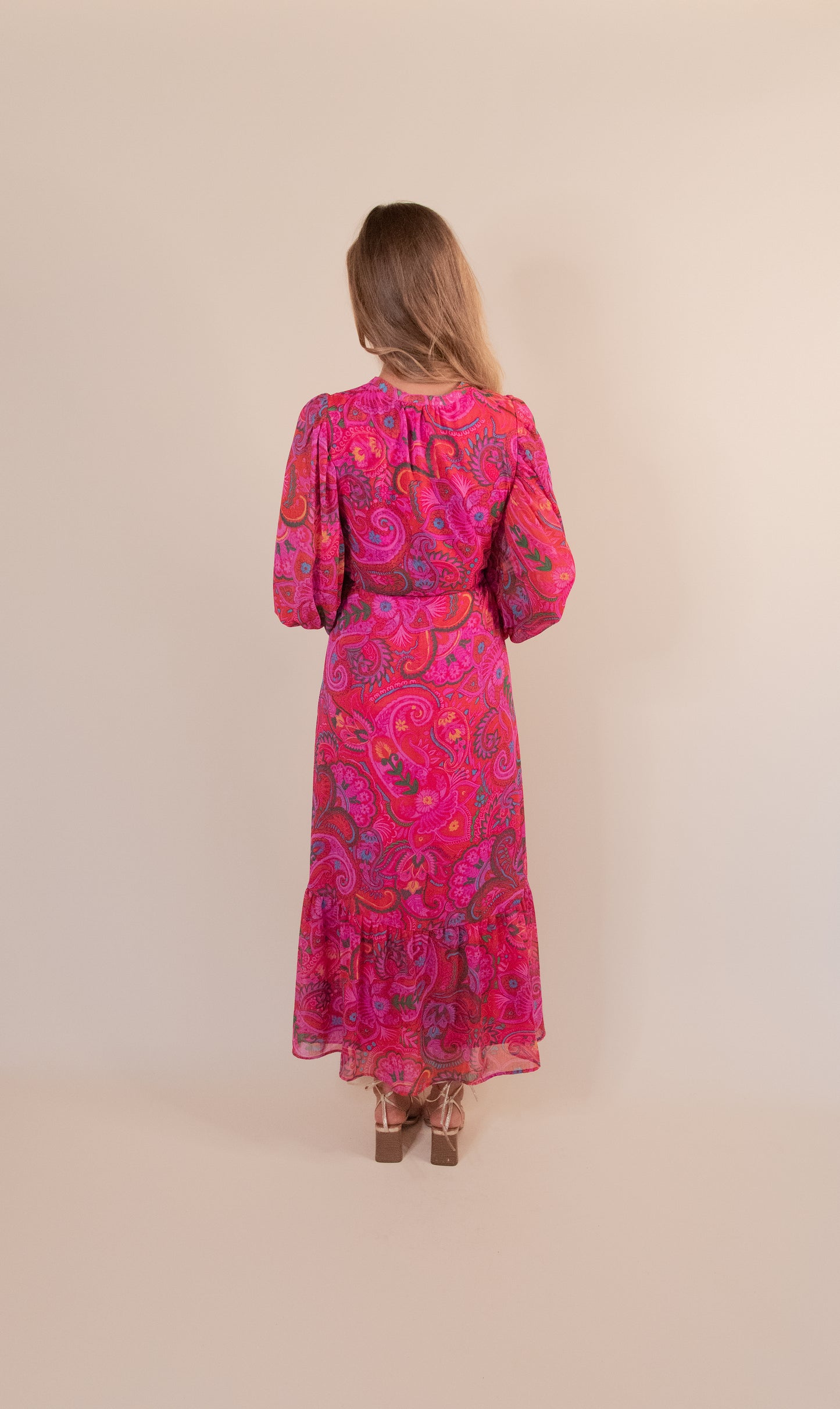 The Lexi Floral Maxi Dress in Fucshia