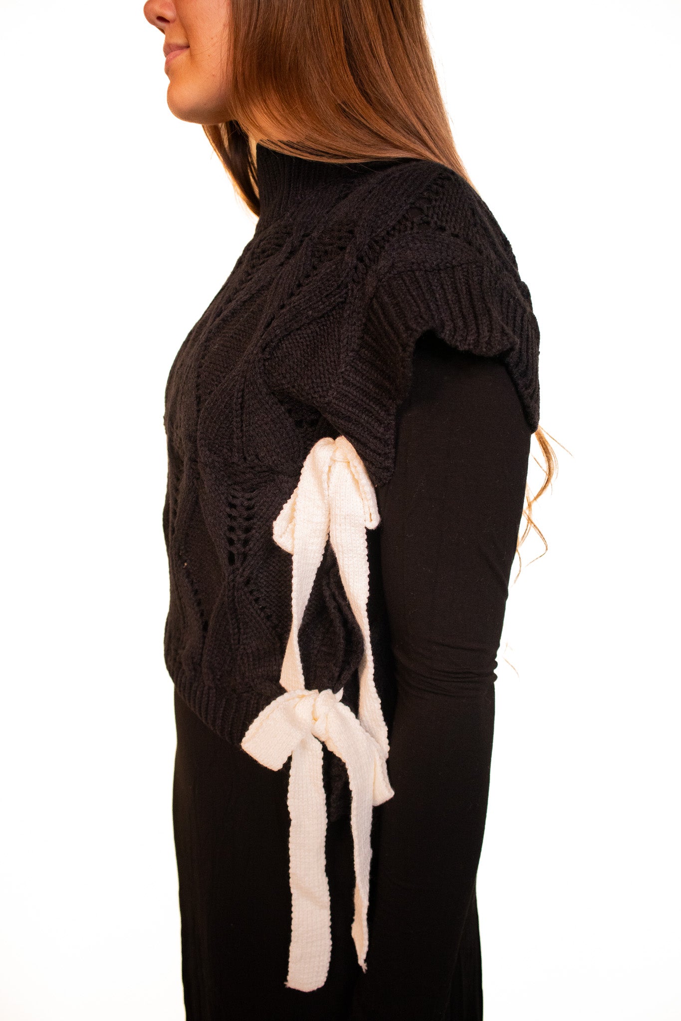 The Ellie Knit Sweater Vest in Black