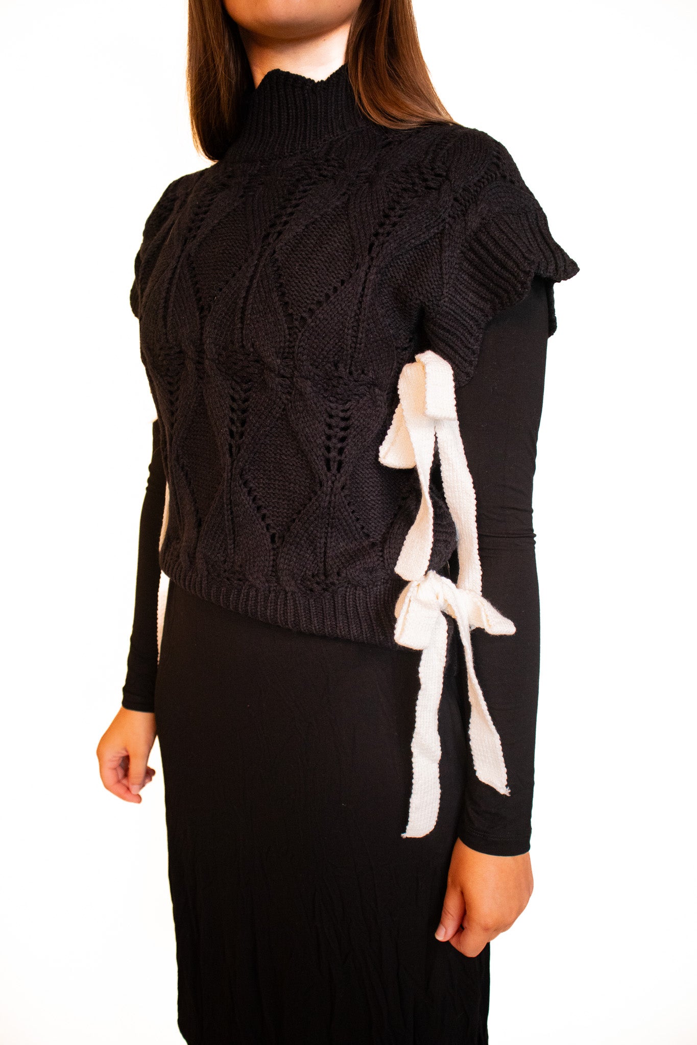 The Ellie Knit Sweater Vest in Black
