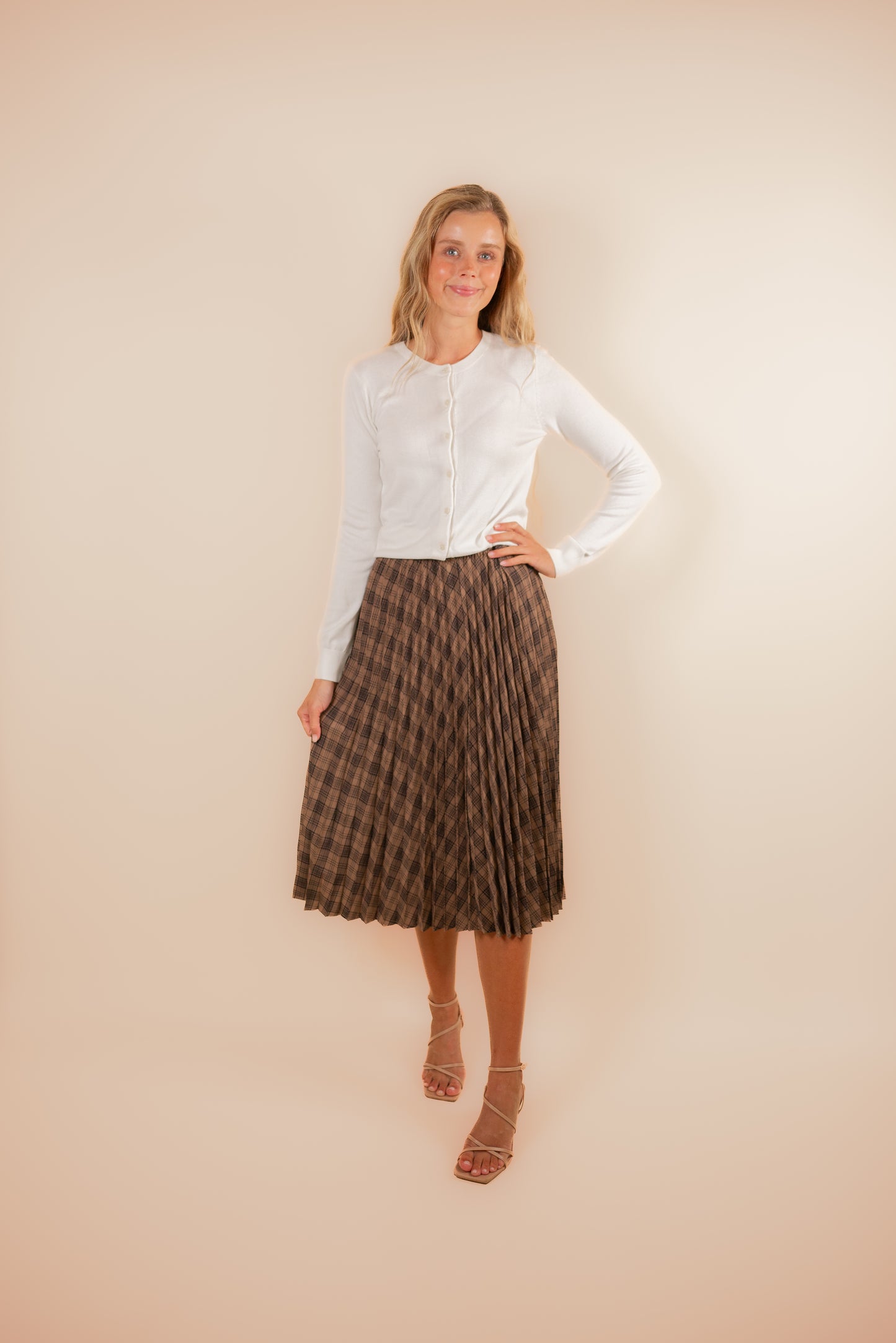The Ava Plaid Midi Skirt